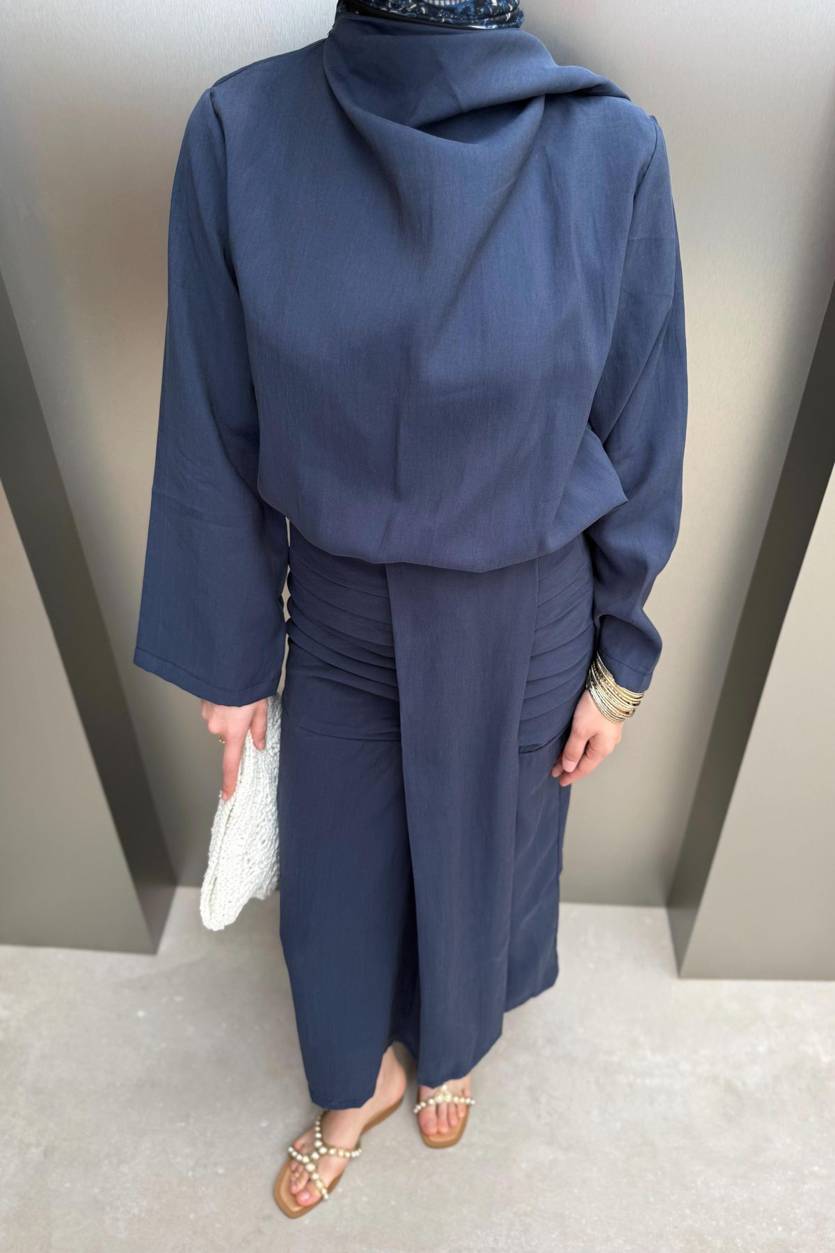 Butik kadın şal detaylı takım