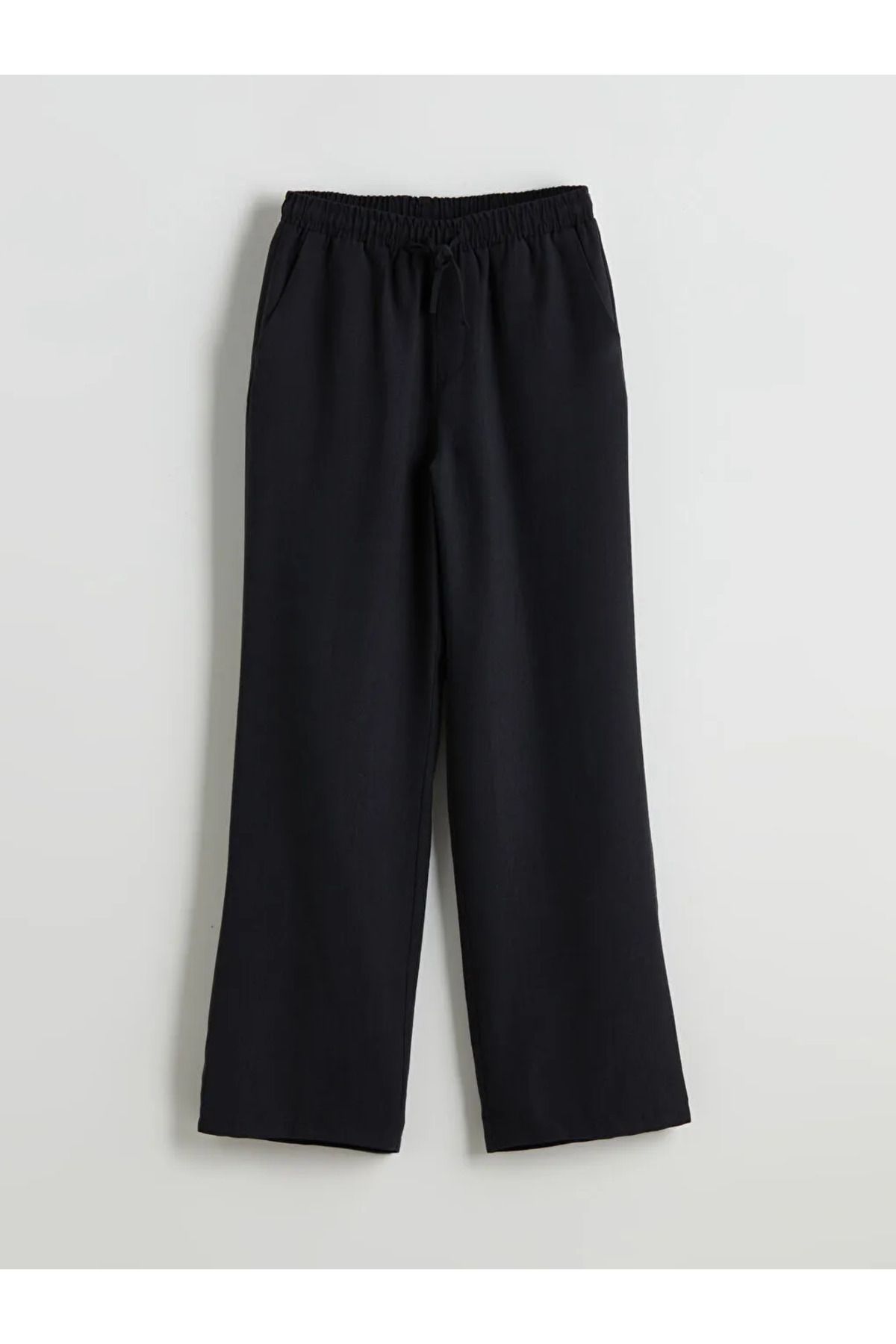 LC Waikiki XSIDE Siyah Beli Lastikli Geniş Paça Kadın Pantolon