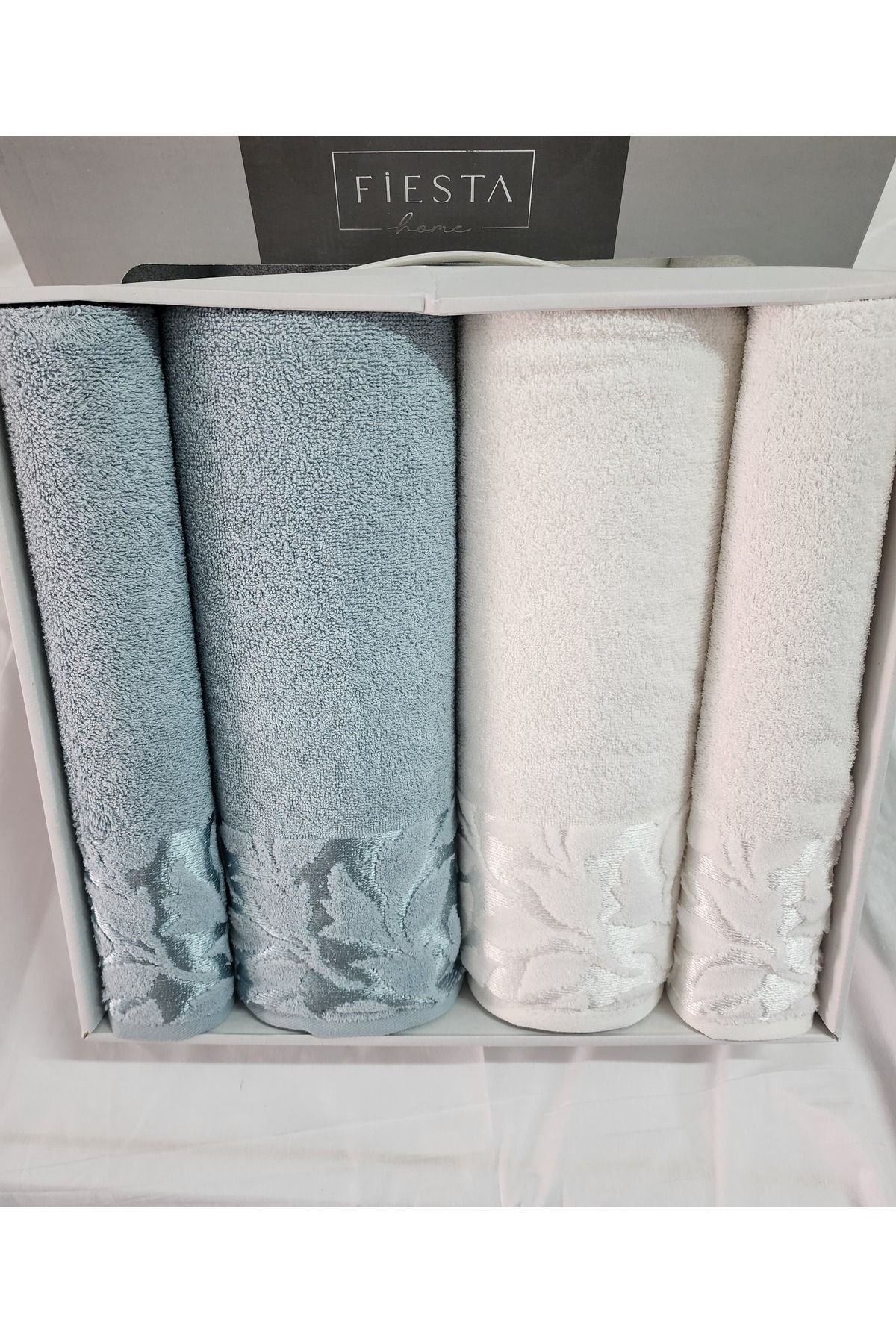 cacao home Fiesta 4'lü Banyo Havlu Seti Hamam Takımı Kadife Jakarlı 100% Pamuk Yeni Sezon