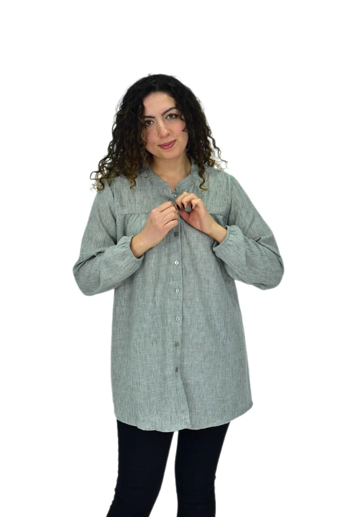 BAGLAN Kadın Kol Lastikli Bluz BGL-ST04645