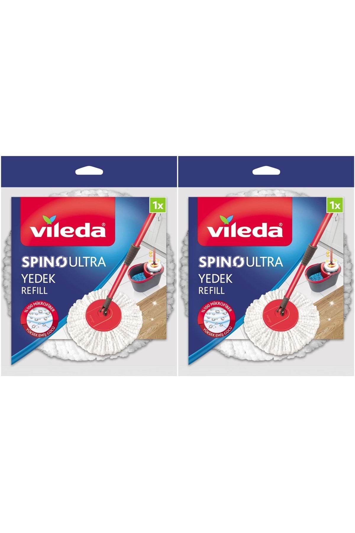 Vileda Spino Ultra Yedek Mop Paspas Ucu (%100 Mikrofiber) (2 Li Set)