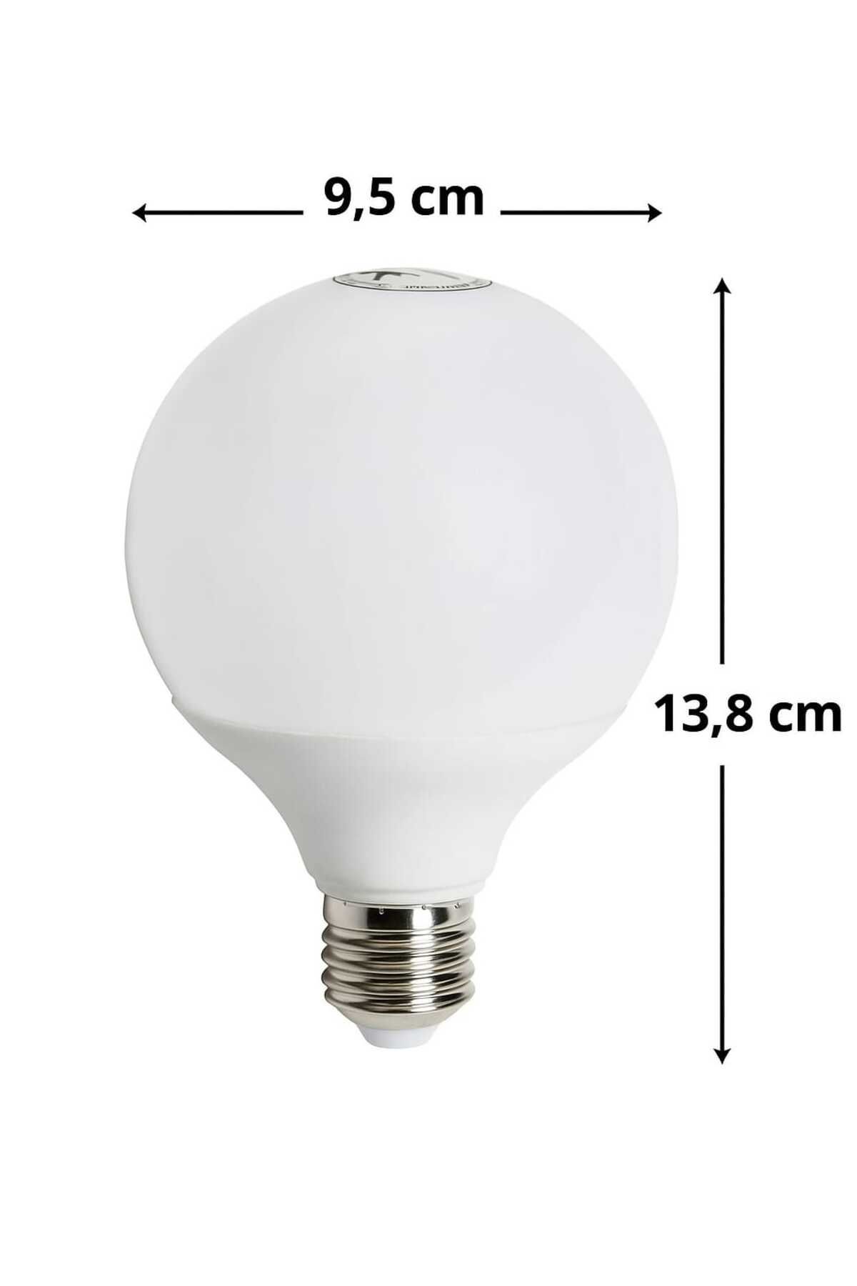 megüsa 15watt E27 Duylu 6500kelvin Beyaz Işık 1350lümen A Enerji G95 Led Glop Ampul 1 ADET