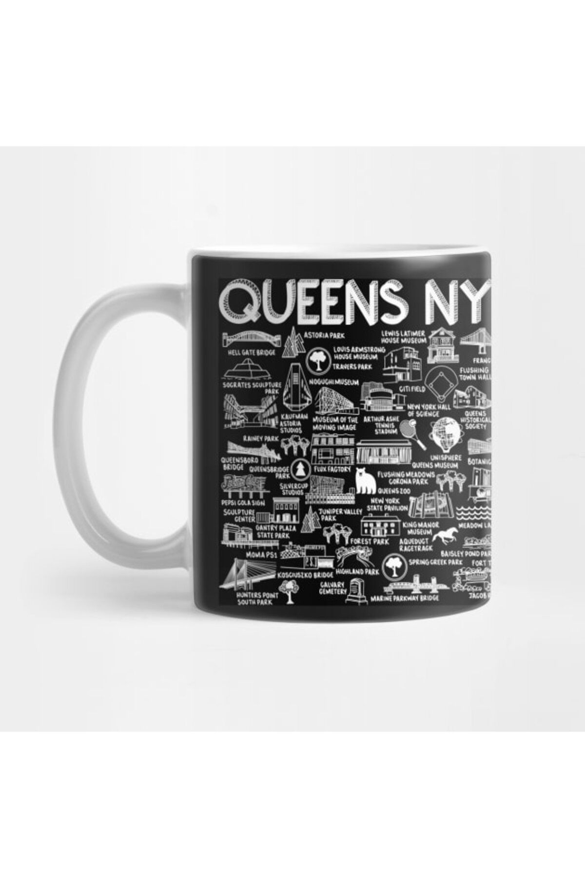Pixxa Queens NY Map Kupa Bardak