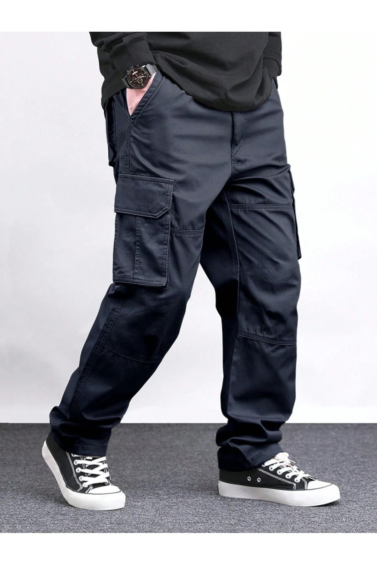 WKM Erkek Kargo Cepli Gabardin Baggy Pantolon