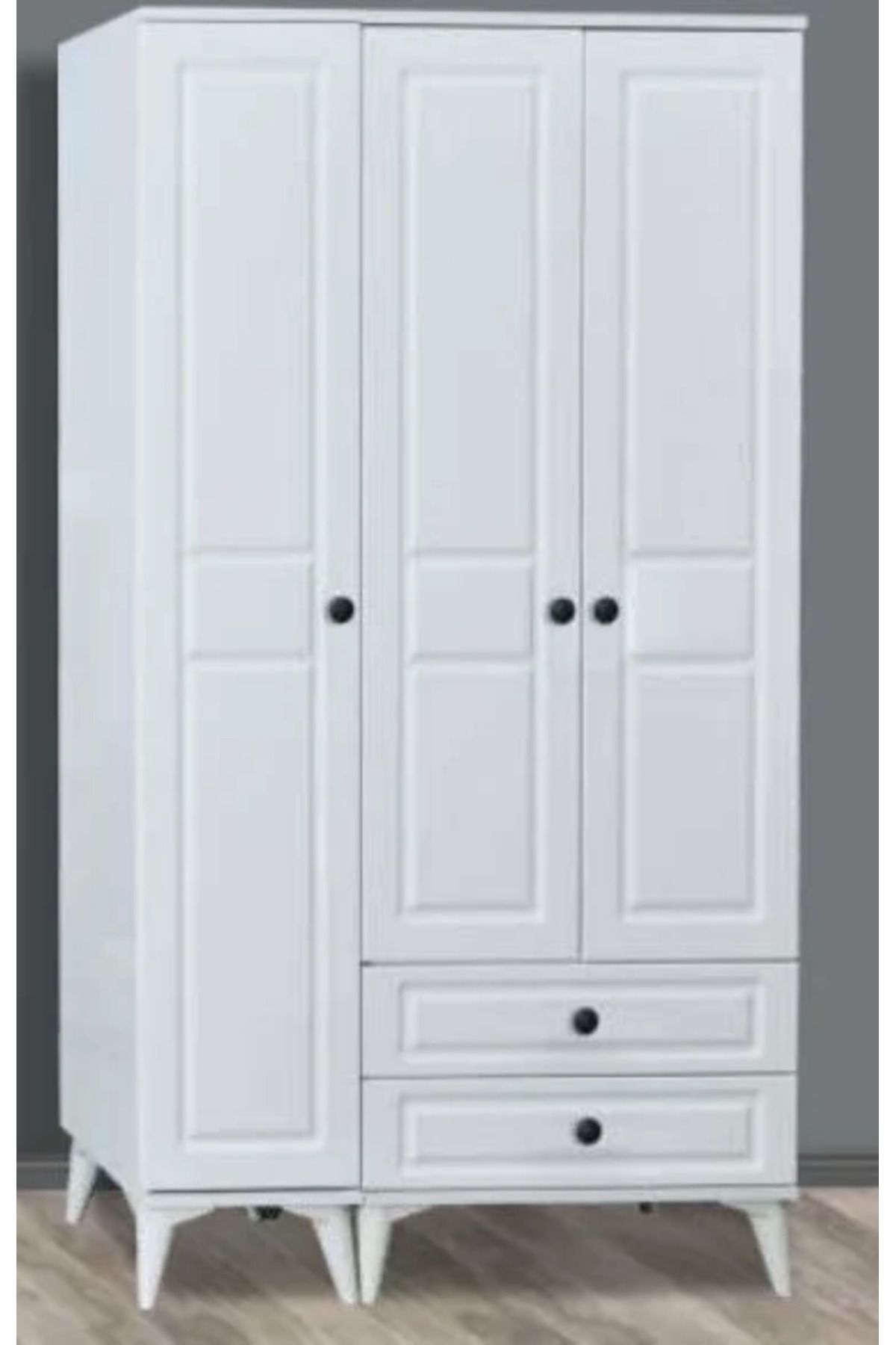 Yuvaset Home Harika 3 Kapılı Aynasız Beyaz Dolap