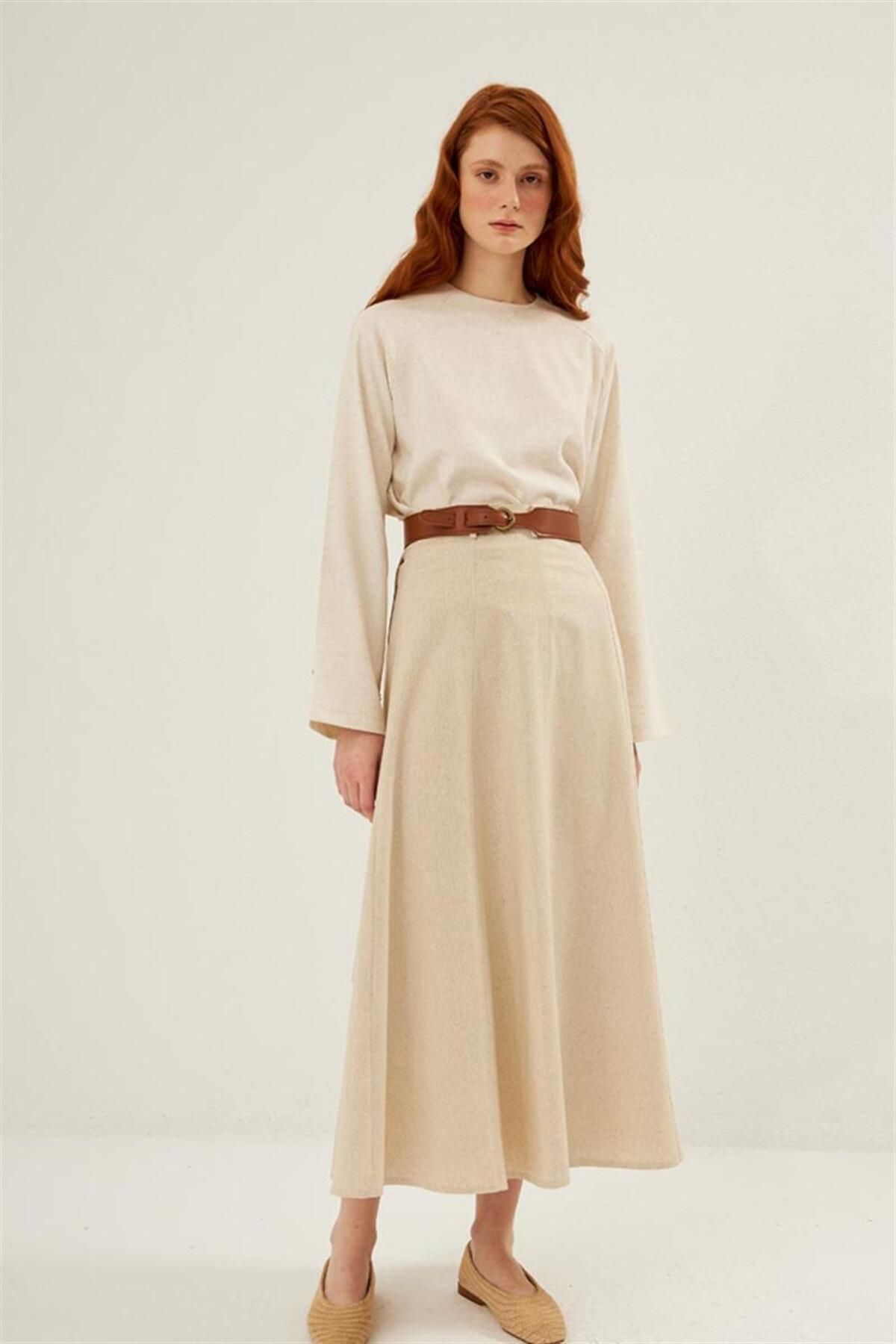 ALYOSHA FASHION Oval Tokalı Kemer Taba