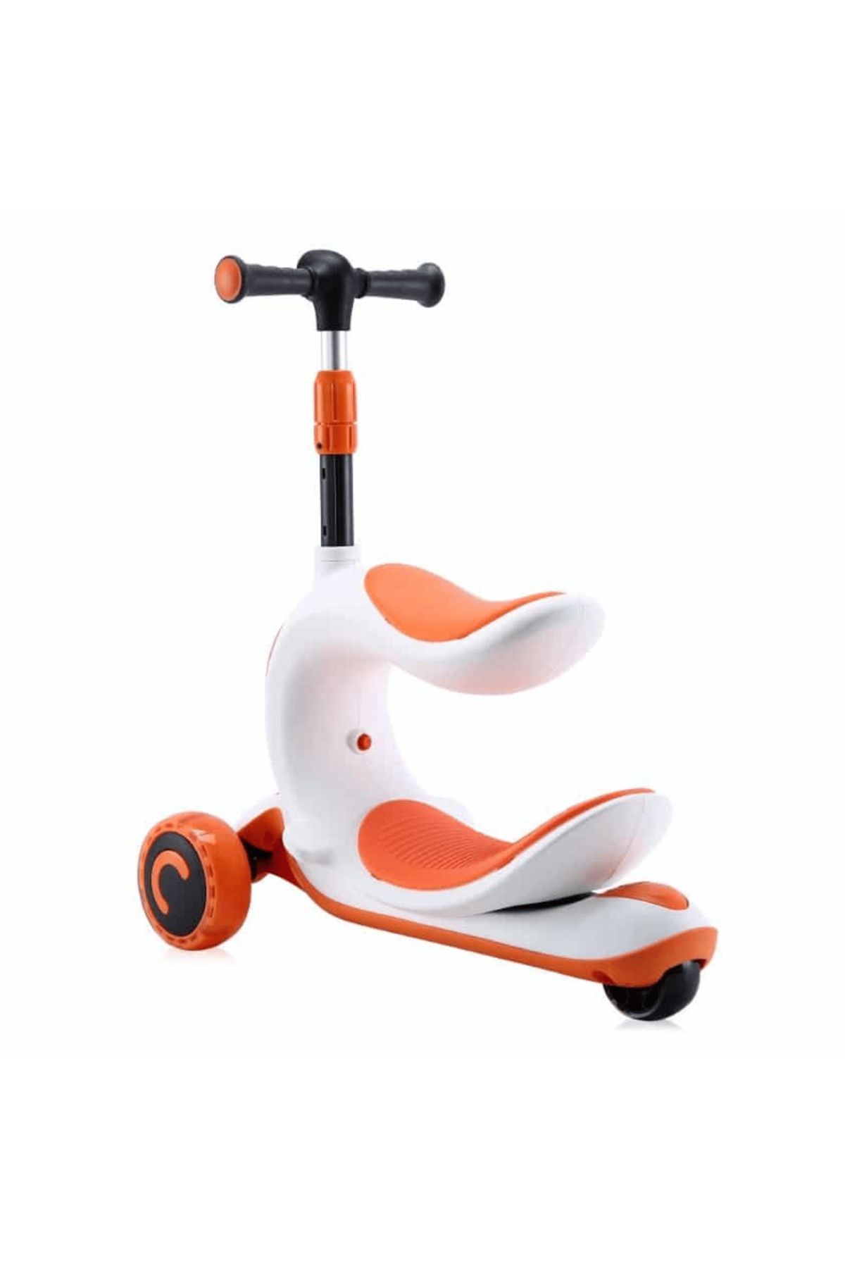 OEM-Scooter with seat, LED wheels and height-adjustable handlebar, orange 4