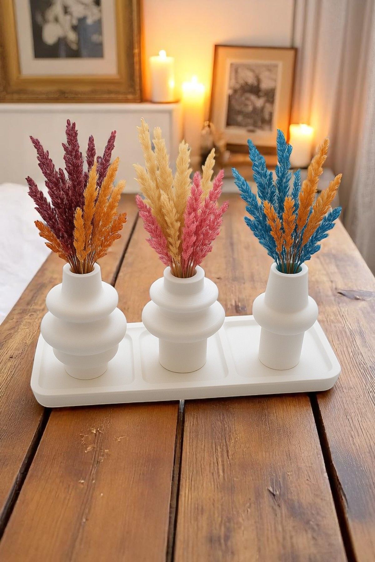 ERSE HOME Dekoratif Tabaklı 3'lü Minimal Set
