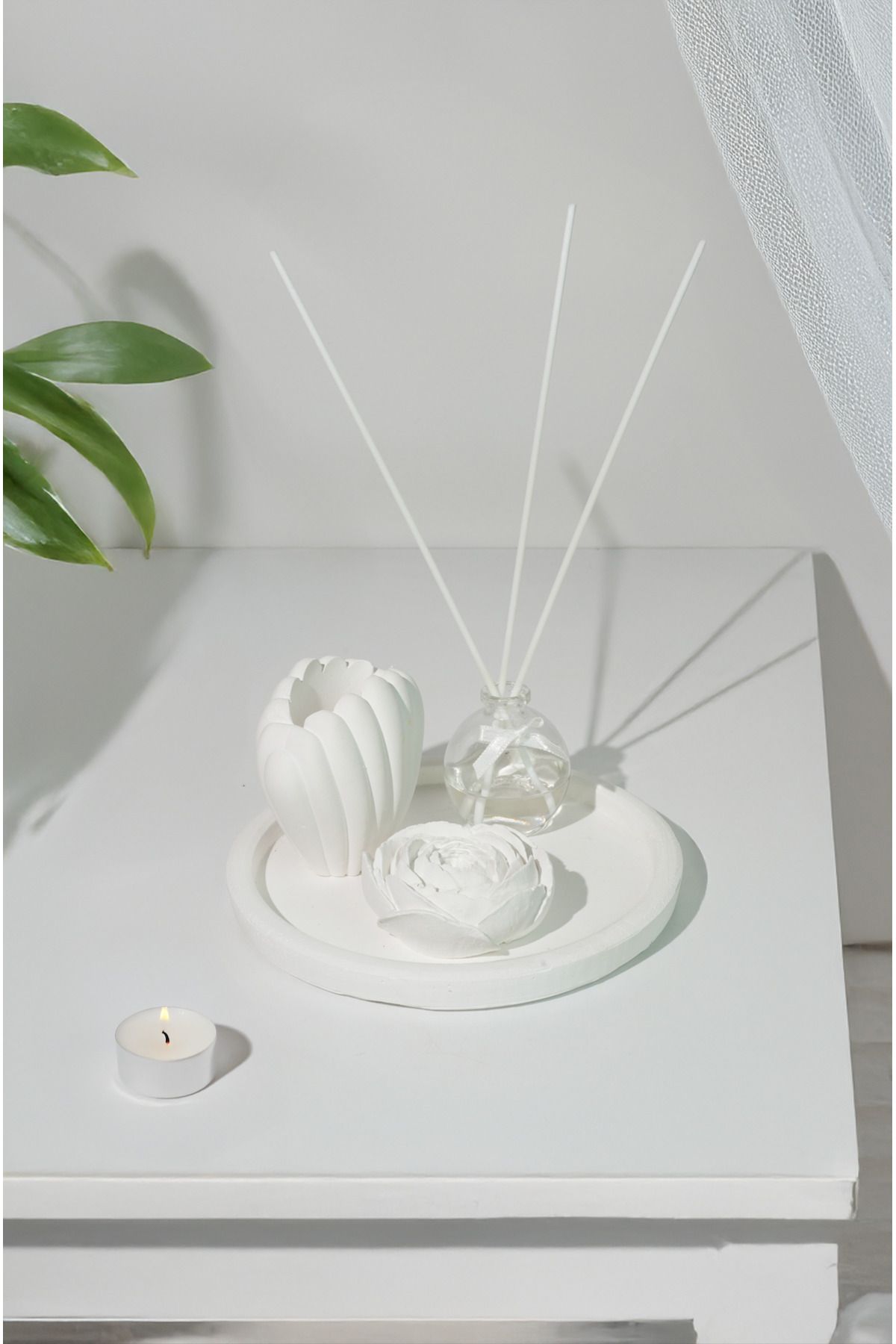LALEZEN HOME İNCİ DEKORATİF SET (KOKU&STANT&VAZO&BETONGÜL)