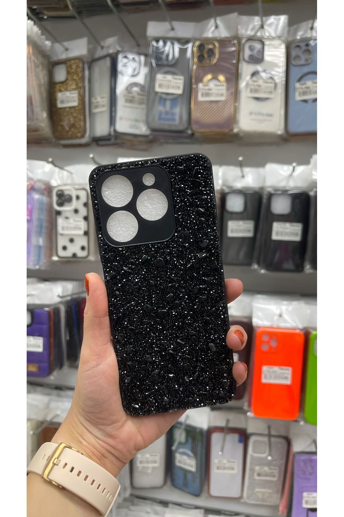 TECNOTREND Realme C63 Kılıf Parlak Taşlı Tasarım Pırlanta Kapak