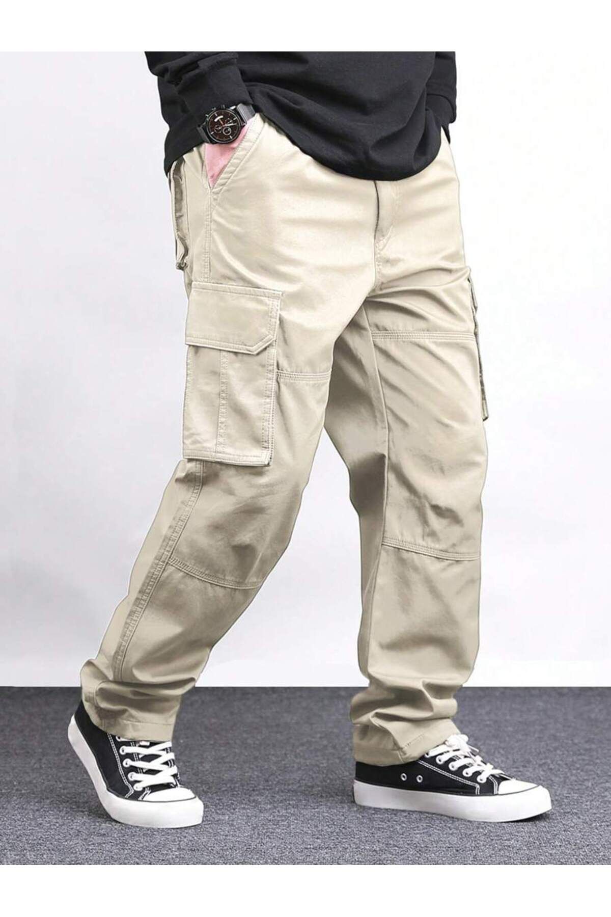 WKM Erkek Kargo Cepli Gabardin Baggy Pantolon