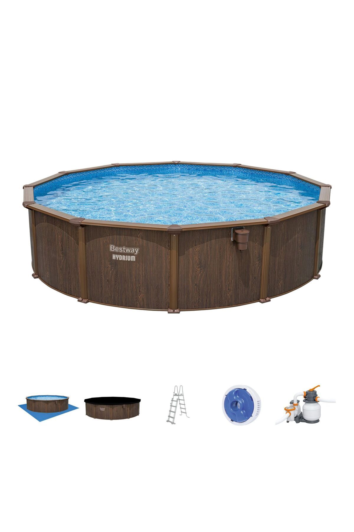 BESTWAY ® 561cs Hydrium™ Çelik Duvarlı Yerüstü Havuz Seti 5,49 M X 1,32 M