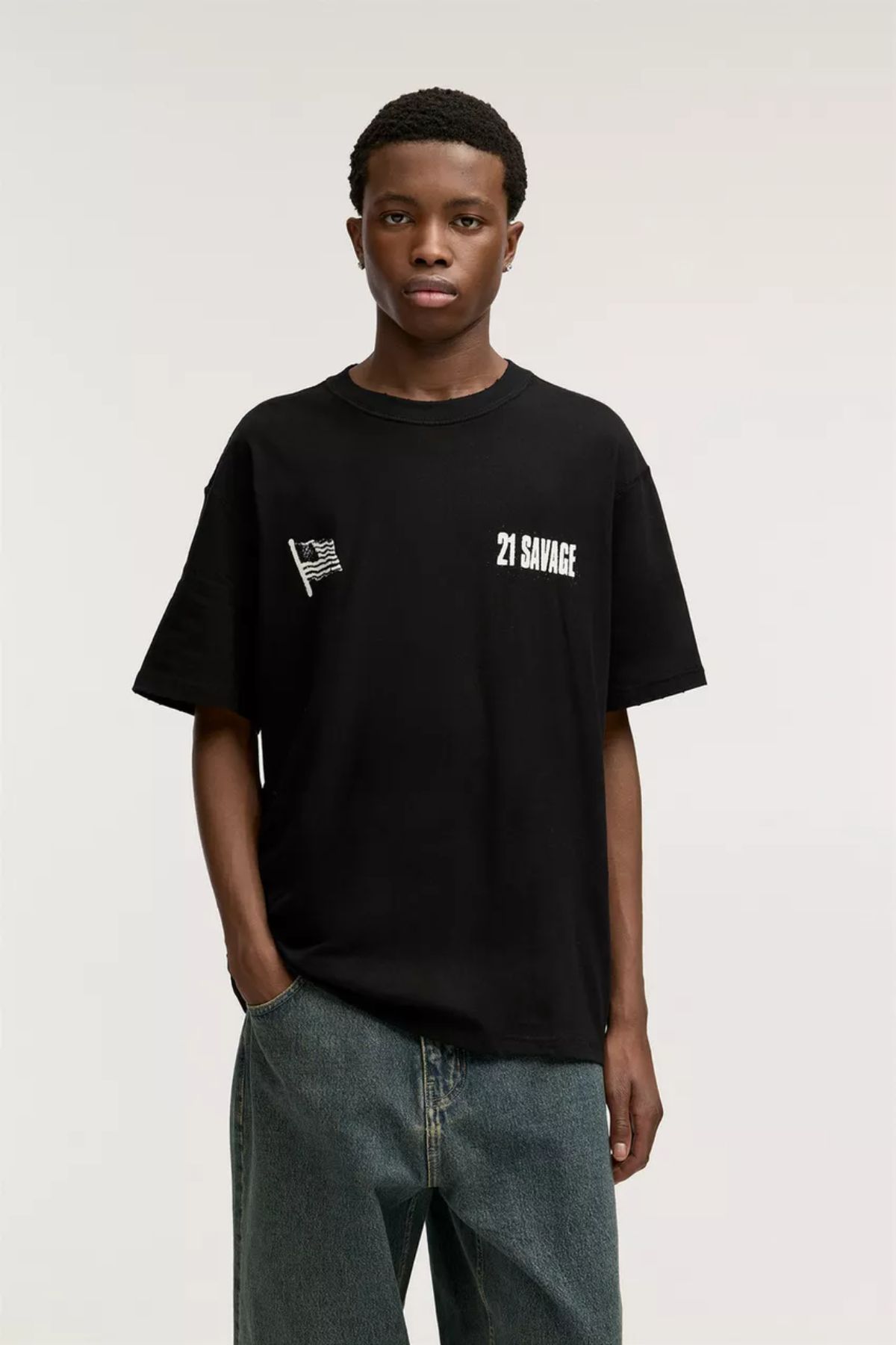 Koklonmoda Unisex 21 Savage Baskılı Oversize T-Shirt