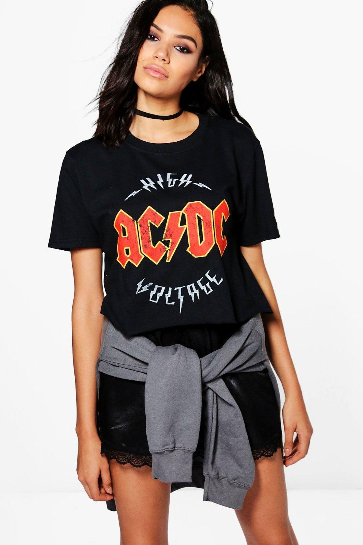 Köstebek Ac-Dc High Voltage Siyah Unisex T-Shirt