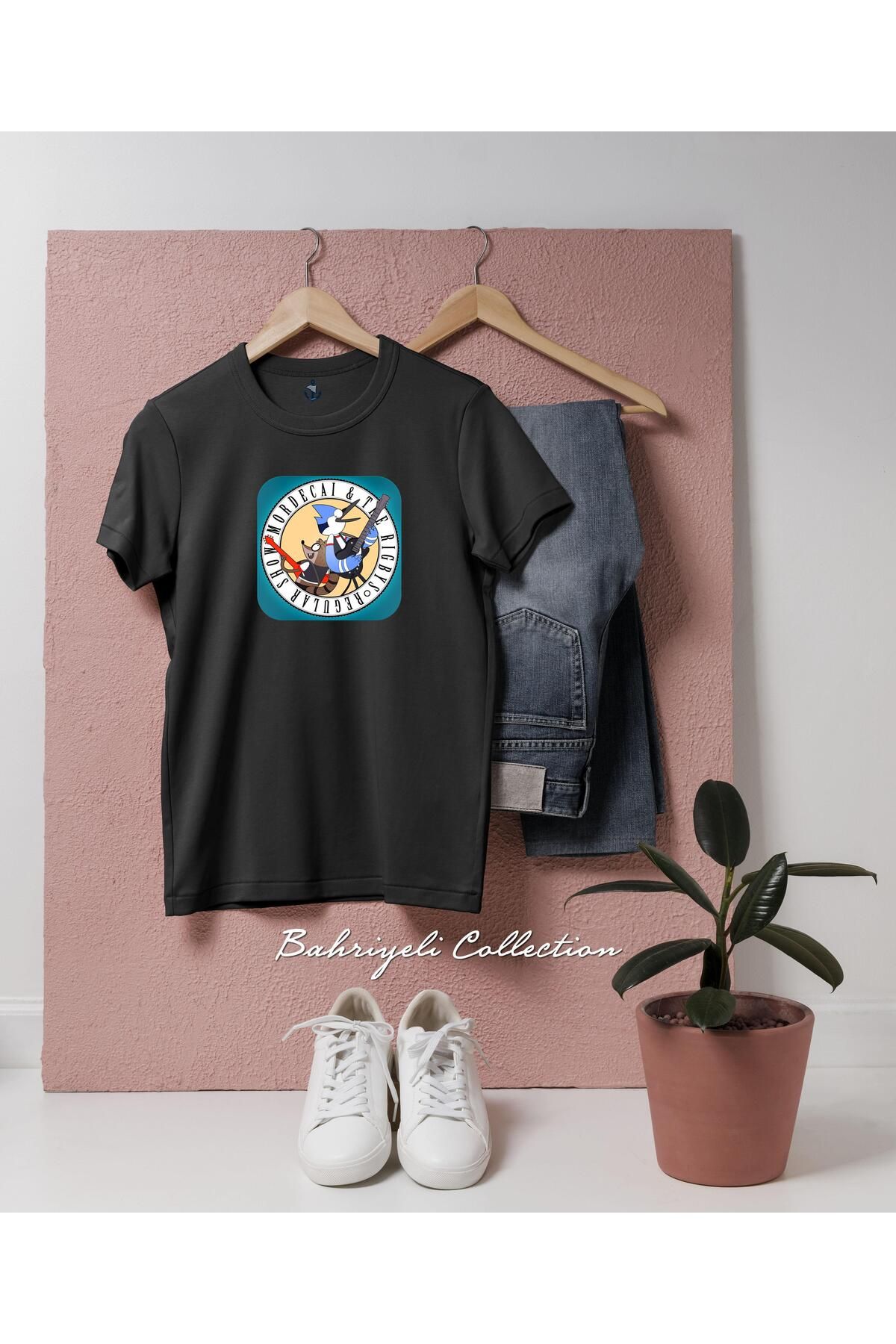 bahriyeli.jpeg Oversize Rigby Desktop Cartoon Tasarımlı Unisex T-Shirt