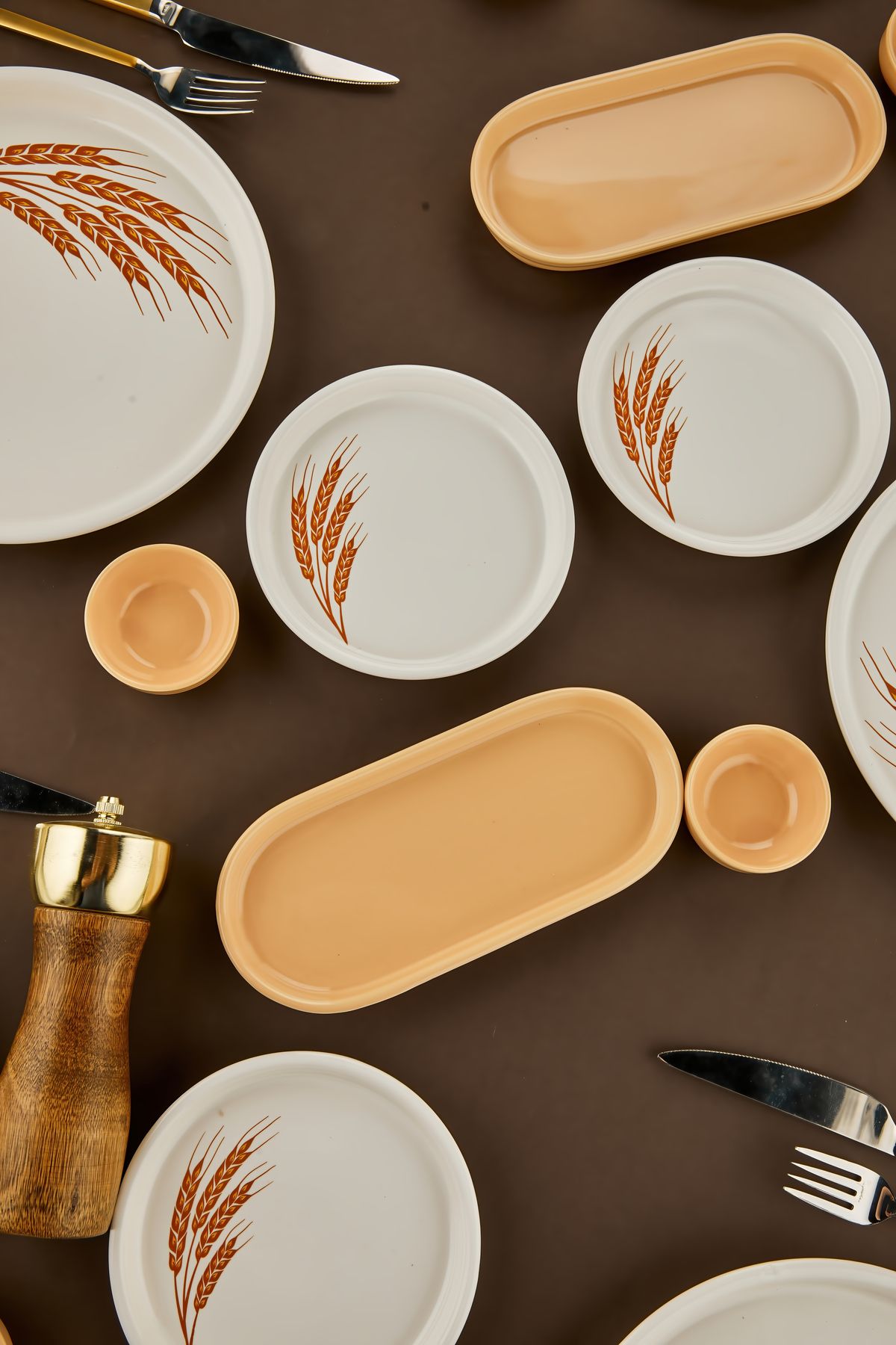 Akkoyunlu home-Başak 18 Piece Ceramic Breakfast Set Breakfast Set for 6 People Luxury Ceramic 6