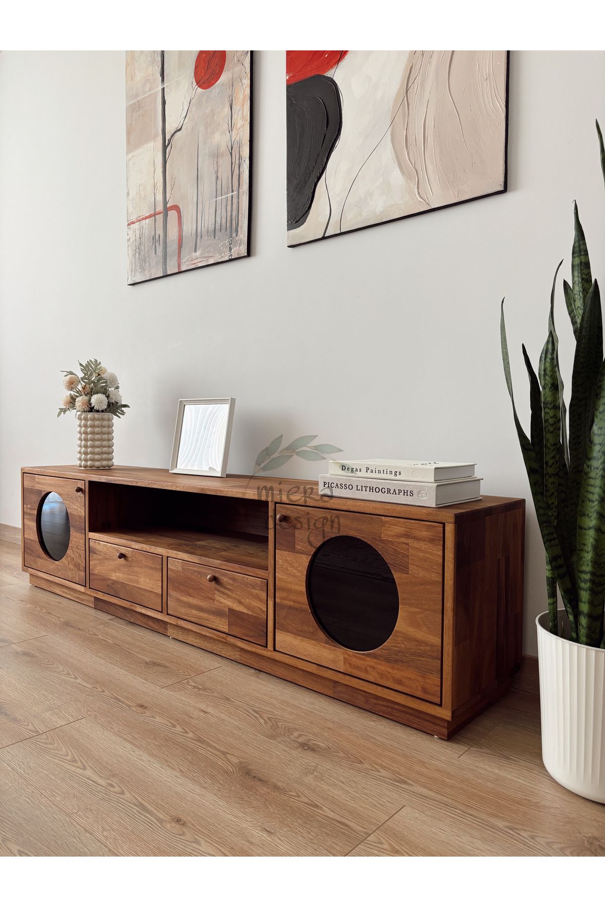 miera design İroko ağacı tv ünitesi