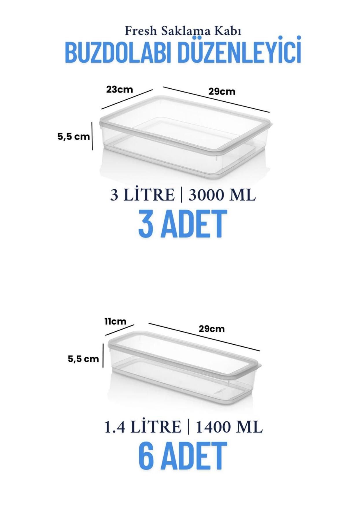Espas Home-9-Piece Leakproof Freshbox Storage Container – Microwave and Refrigerator Compatible / 3X3000 ml - 6X1400 ml 5