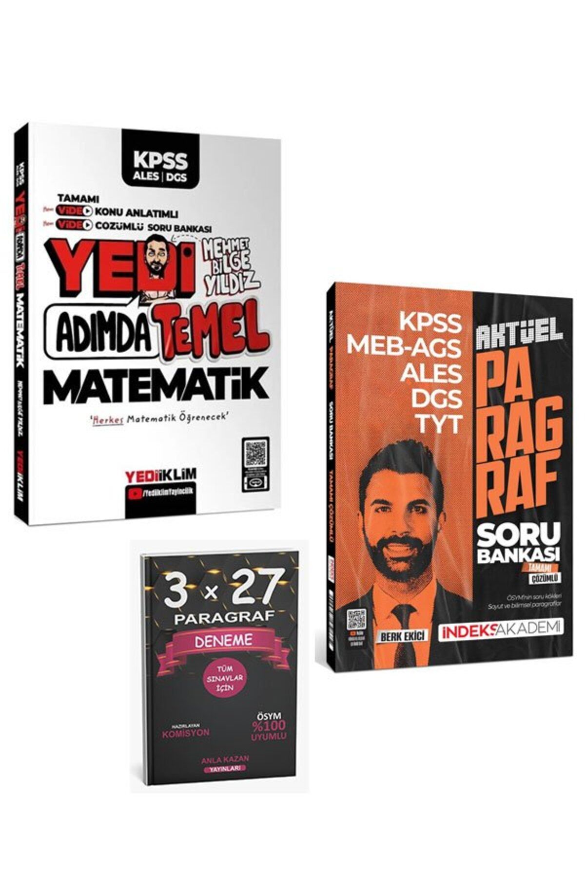 Anla Kazan Yayınları Yediiklim 2025 KPSS DGS ALES TYT 7 Yedi Adımda Temel Matematik Konu Anlatımlı Soru Bankası+Aktüel P