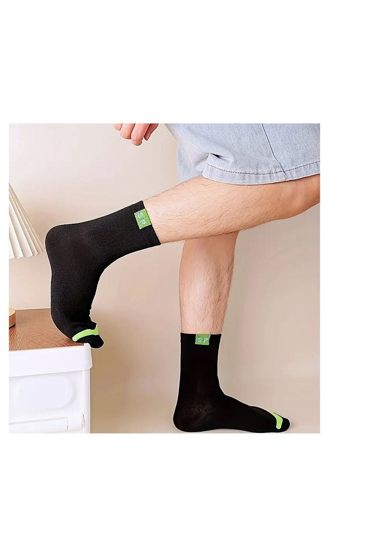 Generic-5Pairs Men's Fashion Ribbed Pattern Socks,Unisex Comfortable Athletic Socks,95% Polyester,5%Spandex 6