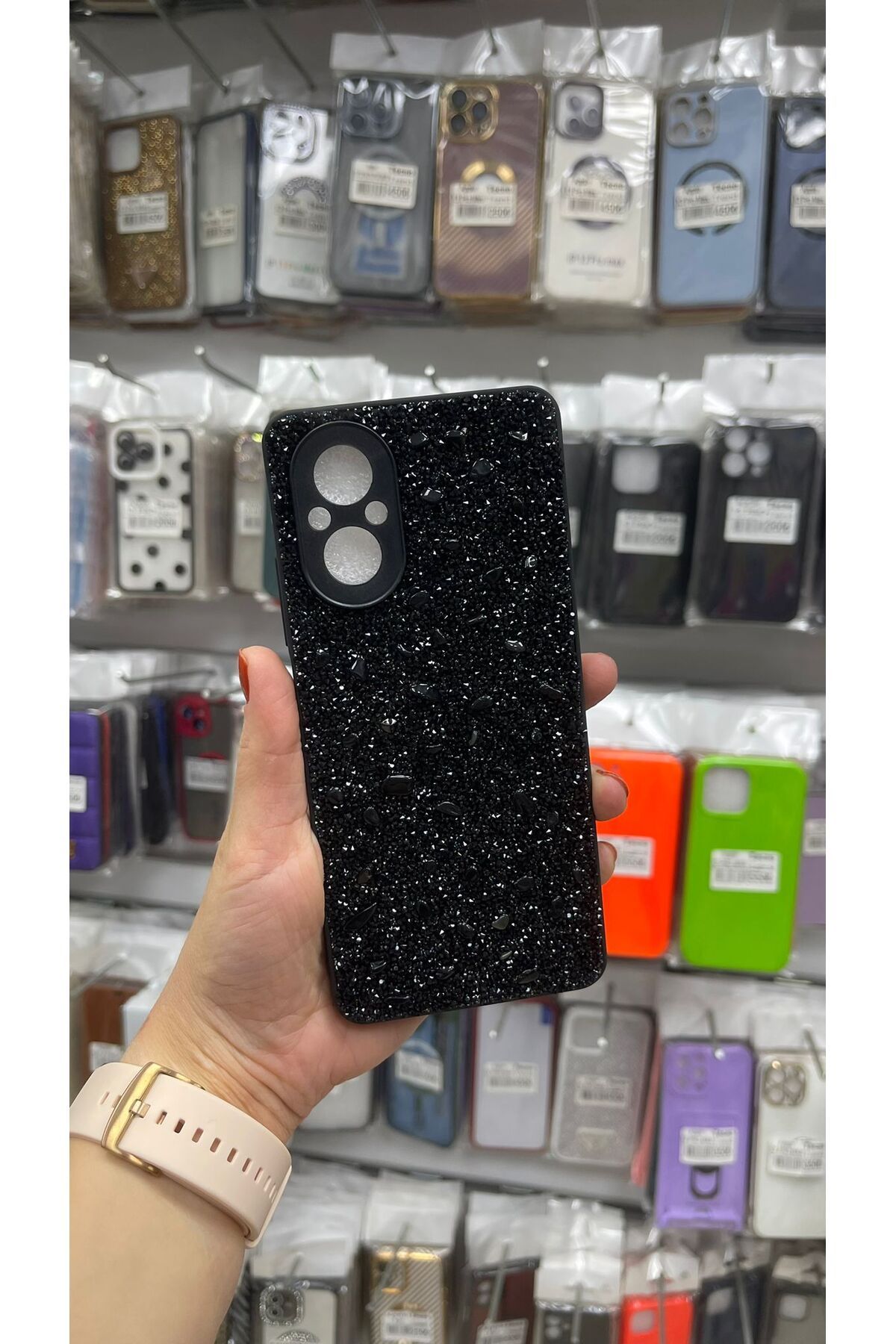 TECNOTREND Realme C67 4G Kılıf Parlak Taşlı Tasarım Pırlanta Kapak