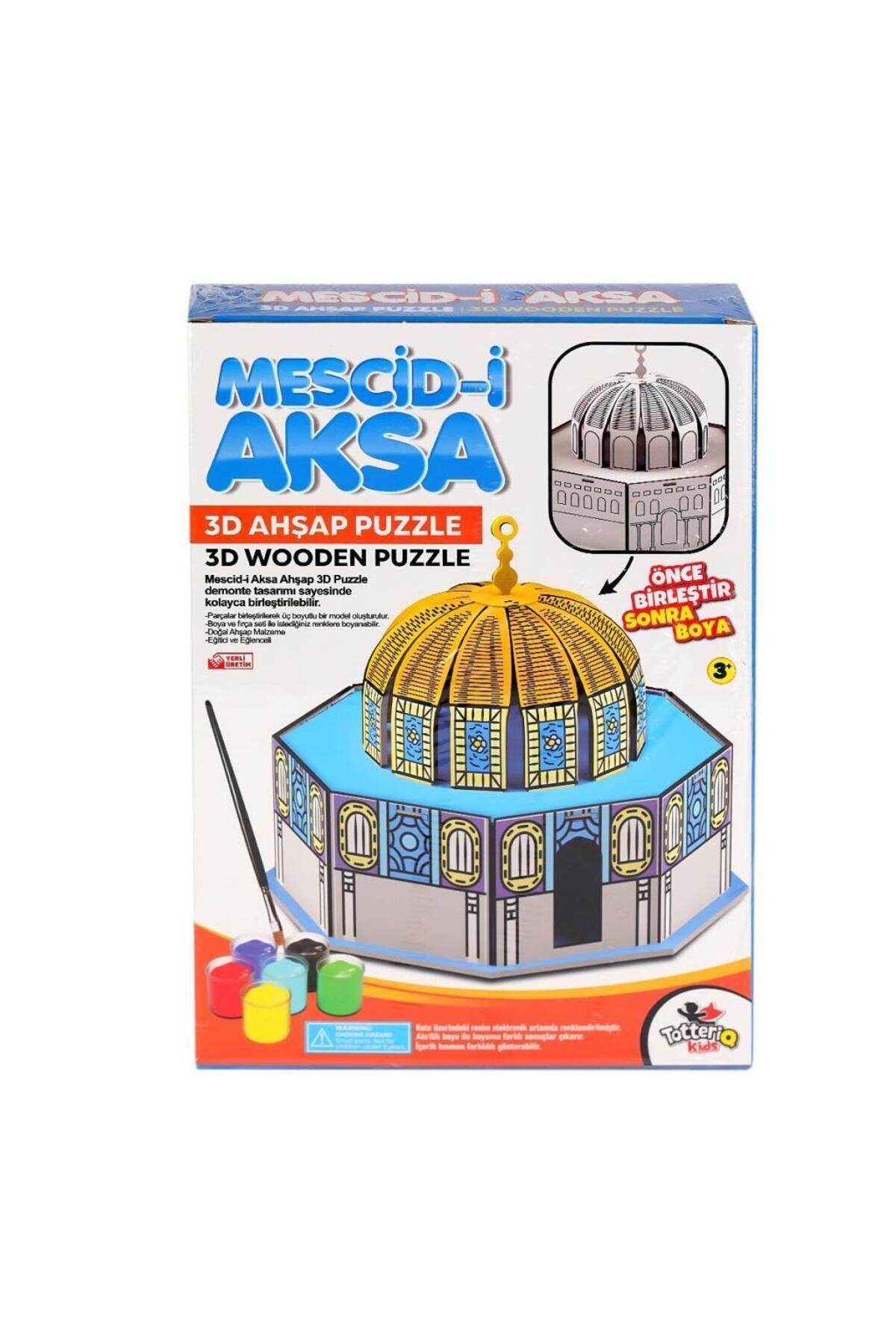 NW NessiWorld Nessiworld 8209 Mescid-i Ahka 3D Ahşap Puzzle ve Boyama -Totteriq