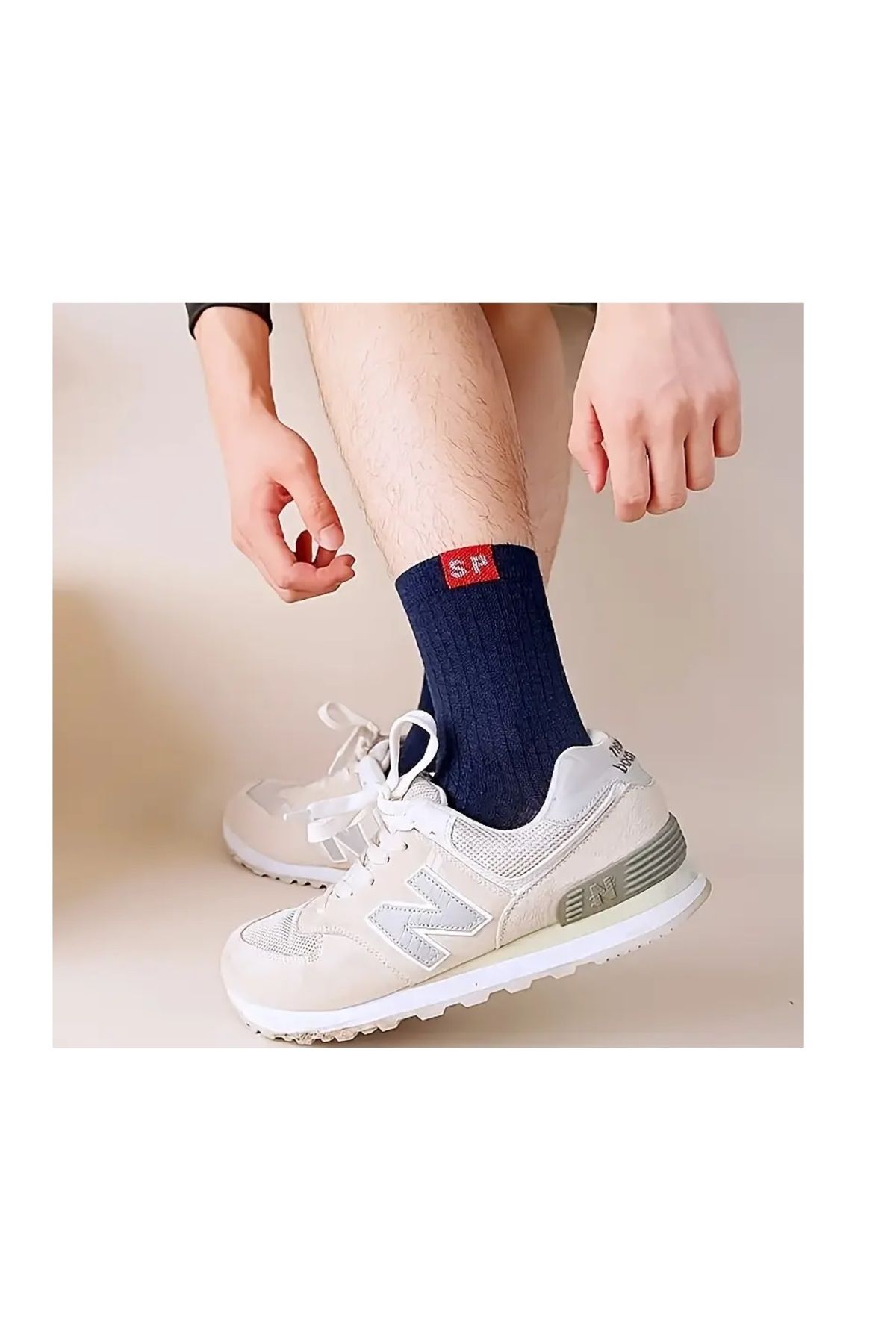 Generic-5Pairs Men's Fashion Ribbed Pattern Socks,Unisex Comfortable Athletic Socks,95% Polyester,5%Spandex 5