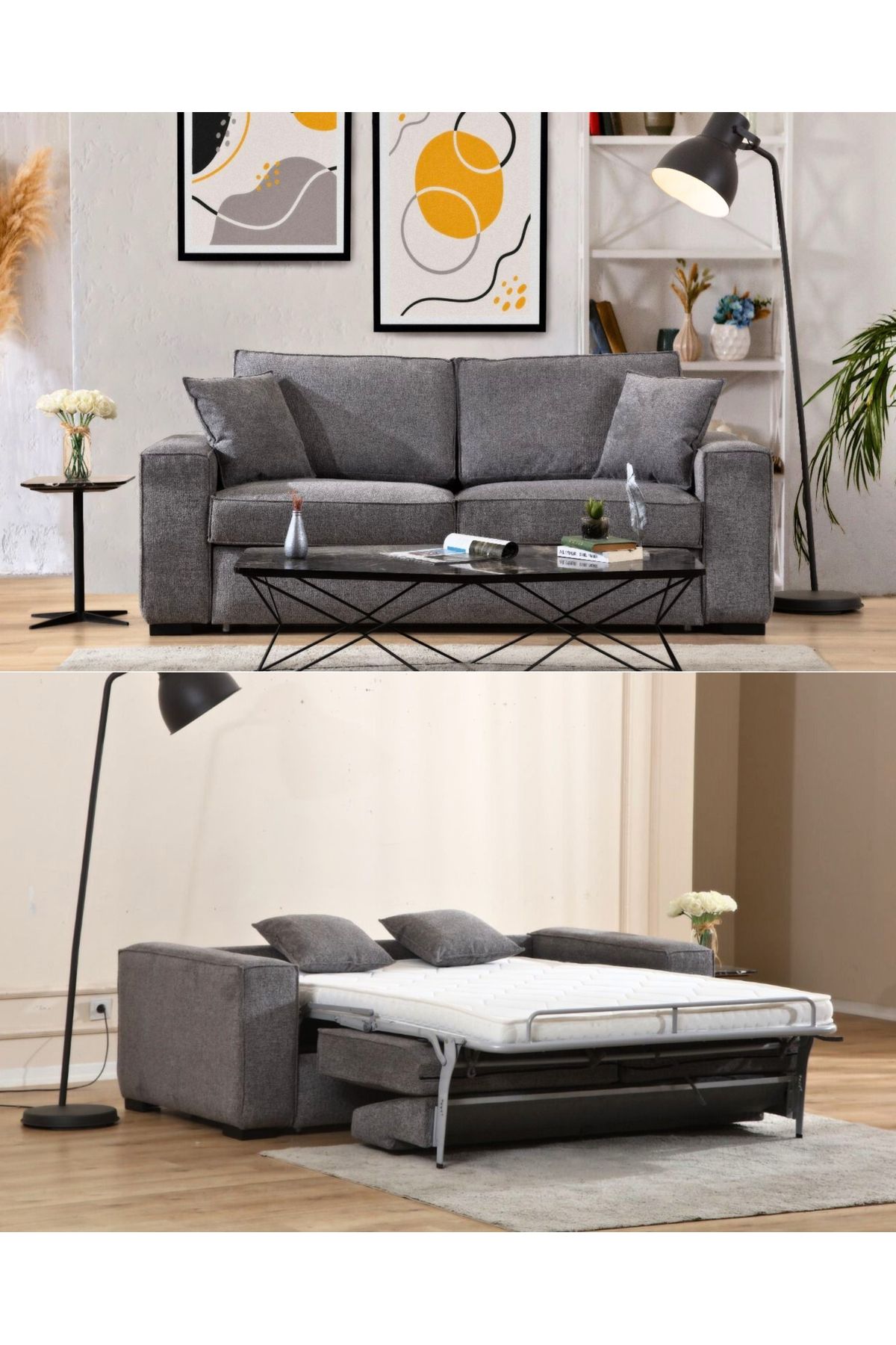Velura Home & Living Vinza Yatak Olabilen Kanepe & Katlanır Yatak