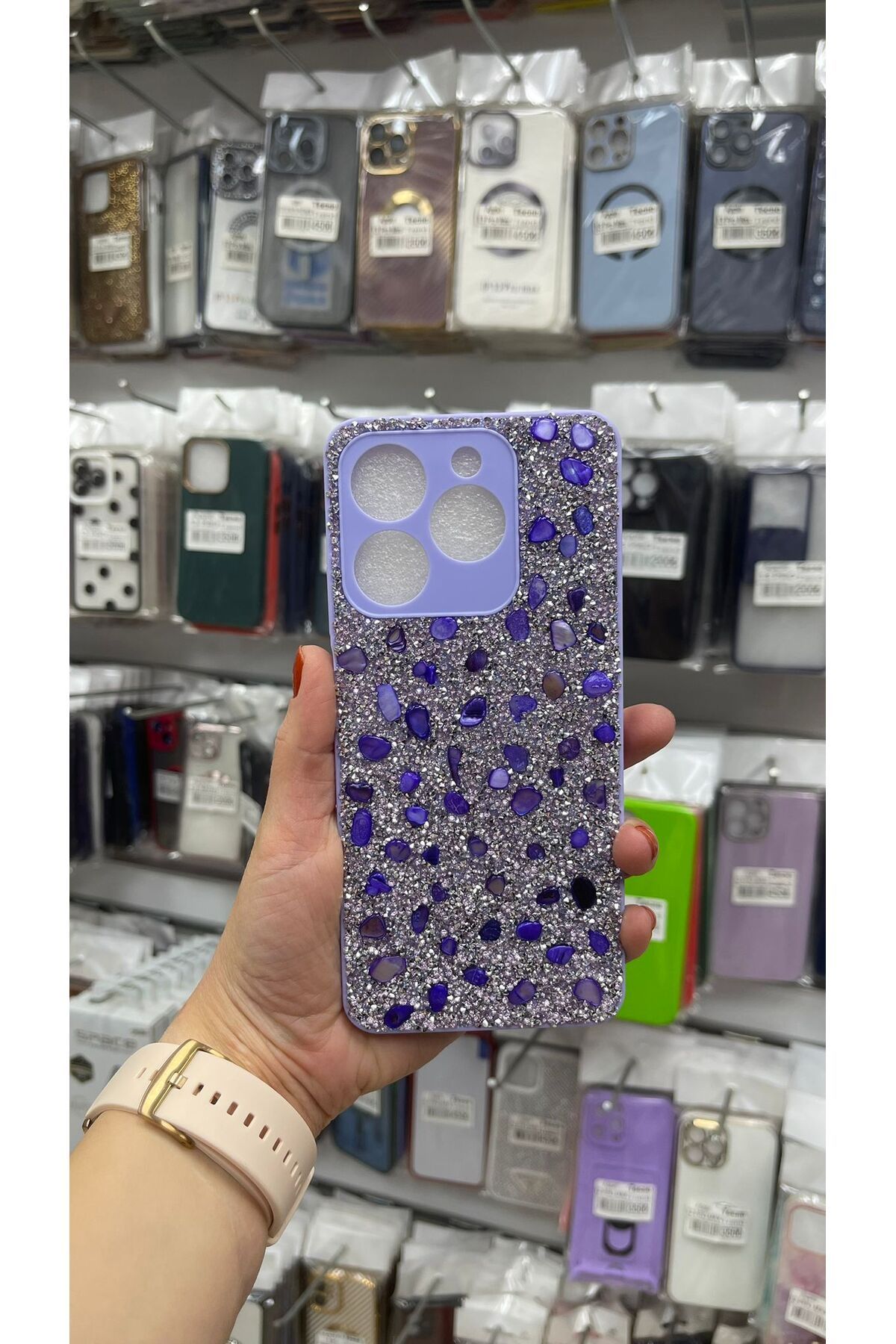 TECNOTREND Realme Note 60 4g Kılıf Parlak Taşlı Tasarım Pırlanta Kapak