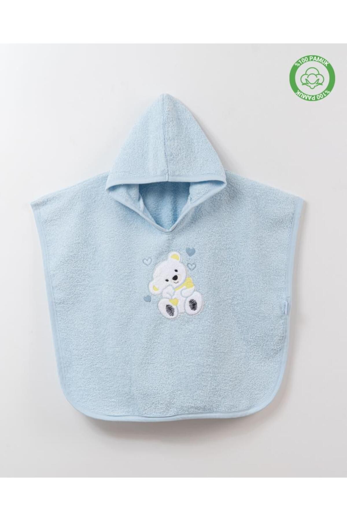 ankibaby Kalpli Ayıcık Panço Mavi