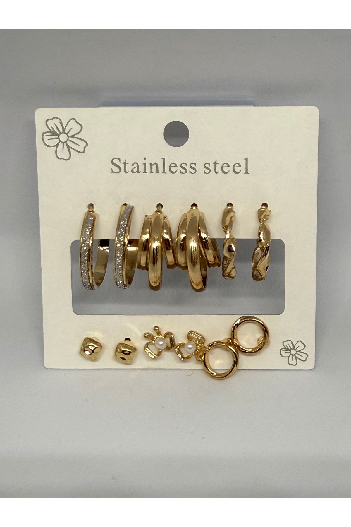 Gulsah's Store Çeliş gold 6'lı küpe seti