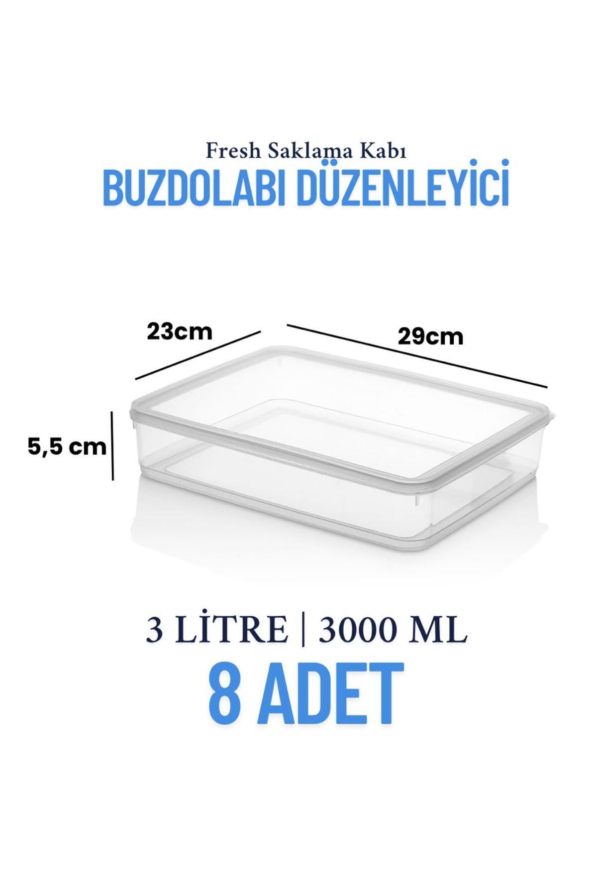 Espas Home-8-Piece Leakproof Freshbox Storage Container – Microwave and Refrigerator Compatible / 3000 ml – Transparent 5