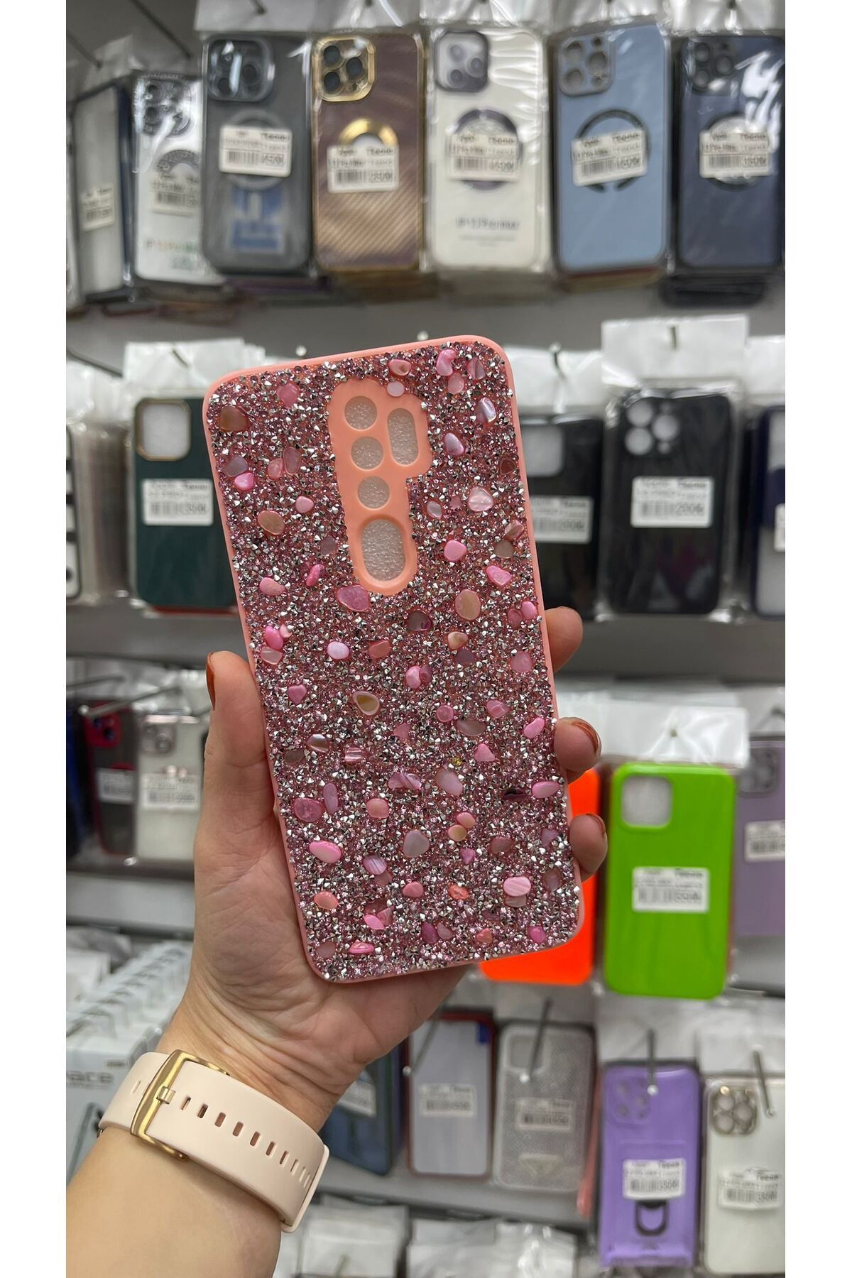 TECNOTREND Oppo A5 2020/ A9 2020 Uyumlu Kılıf Parlak Taşlı Tasarım Pırlanta Kapak
