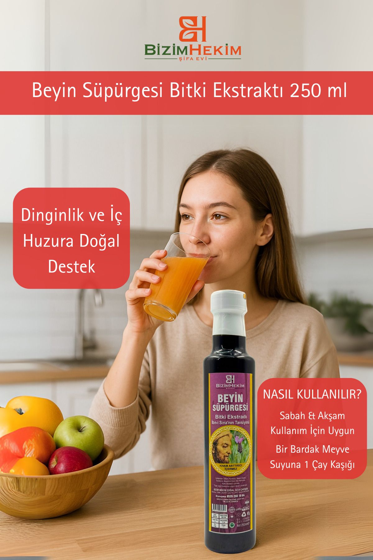 BİZİMHEKİM Beyin Süpürgesi Bitki Ekstraktı 250 ml Ibn-i Sina Formülü