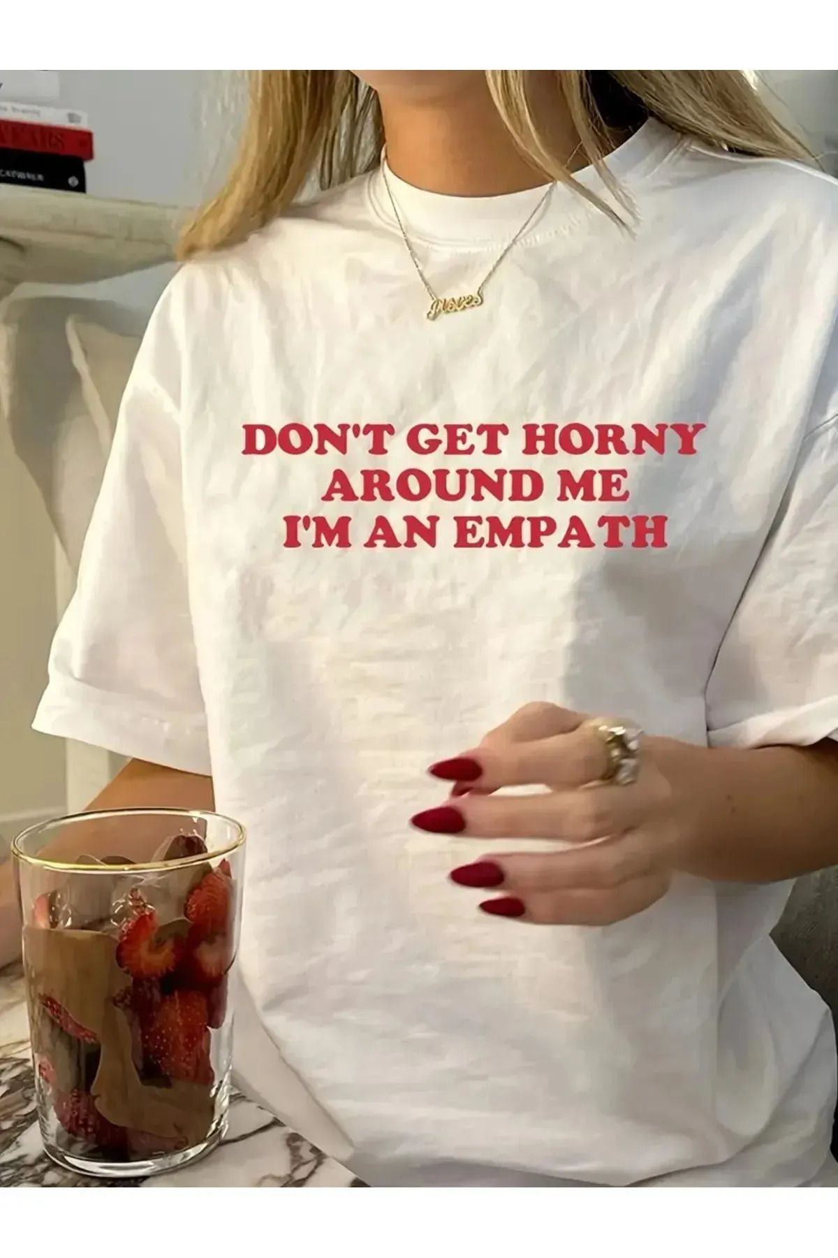 Koklonmoda Unisex I'm An Empath Baskılı Oversize T-Shirt