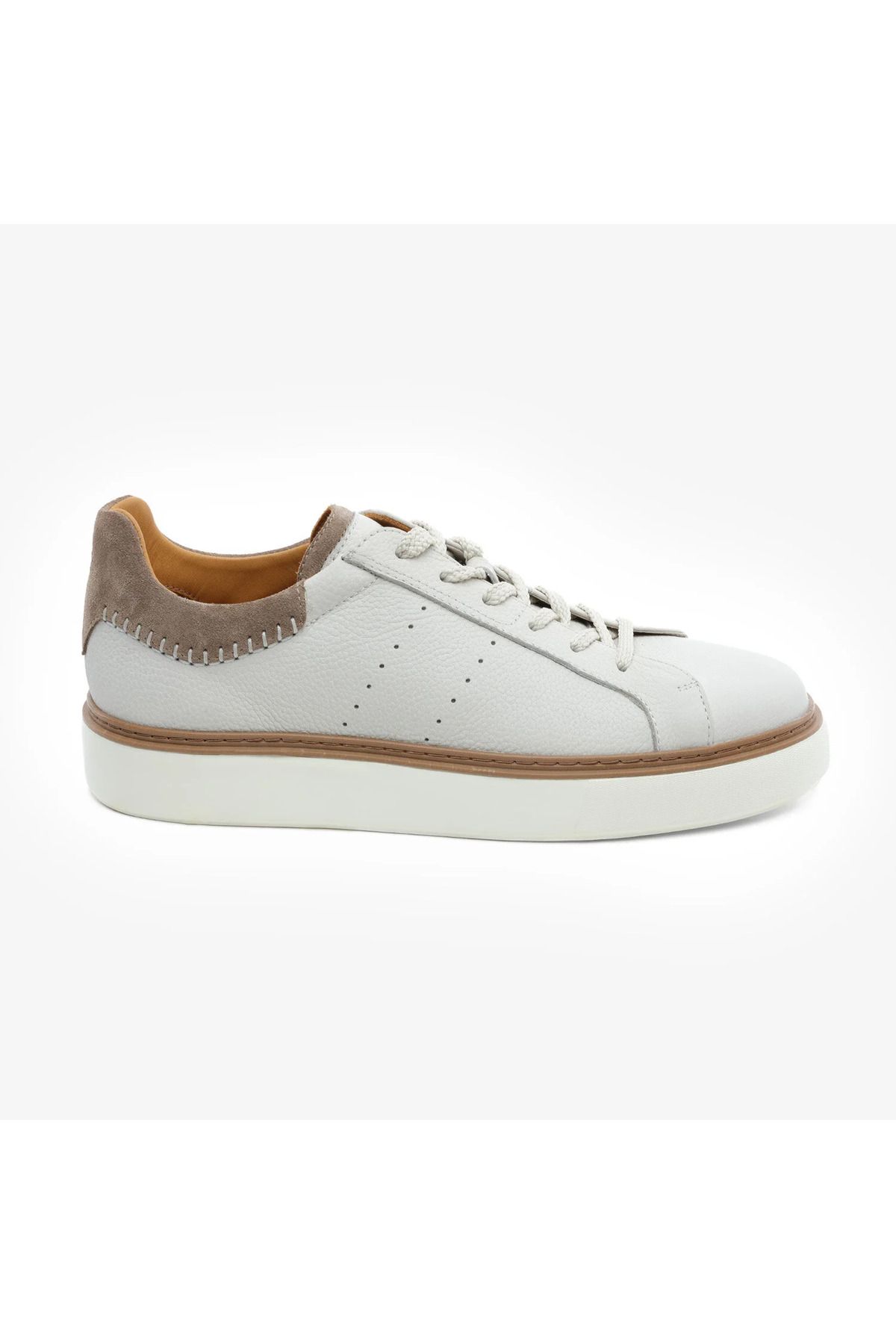 Greyder 18310 Kirli Beyaz Hakiki Deri Sneaker Ayakkabı