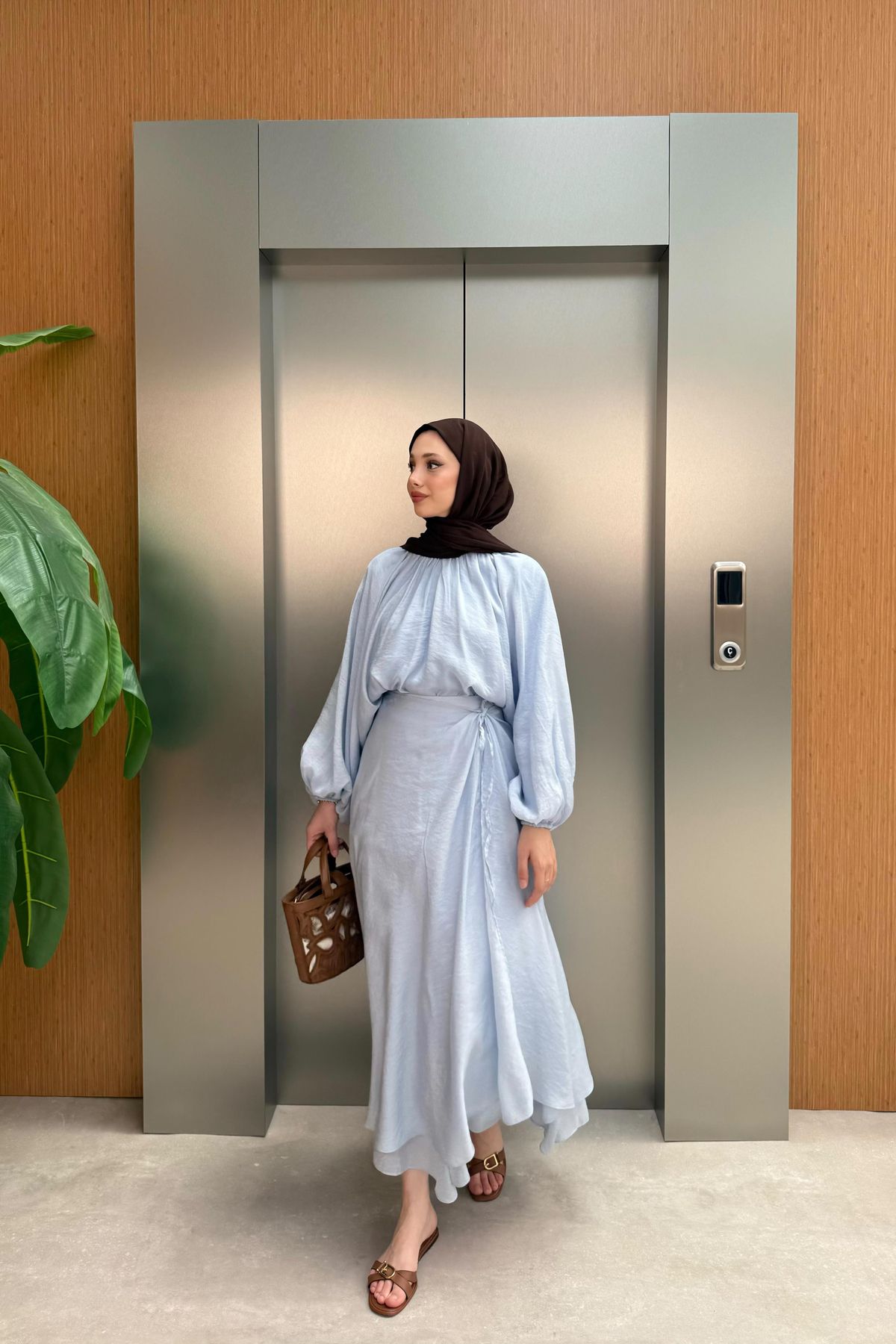 Butik kadın takım etek gömlek tesettür