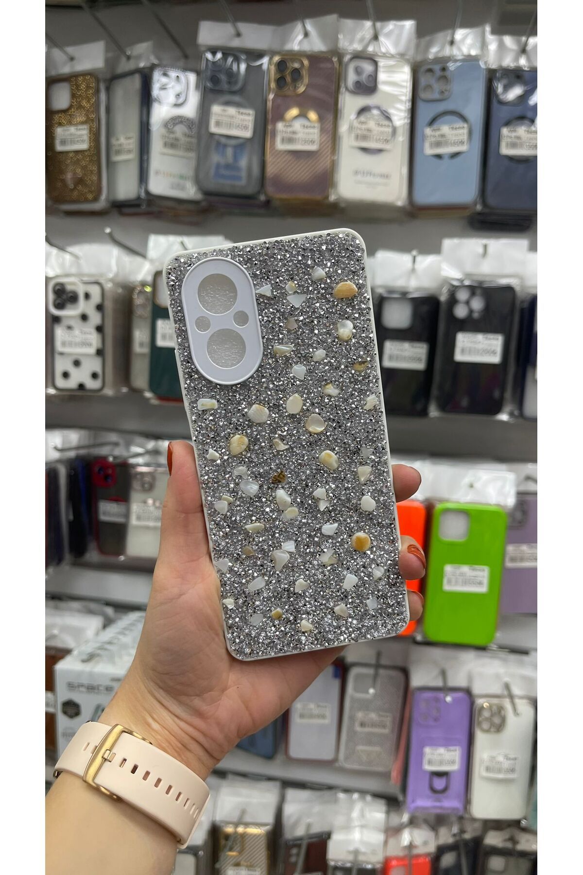 TECNOTREND Realme C67 4G Kılıf Parlak Taşlı Tasarım Pırlanta Kapak