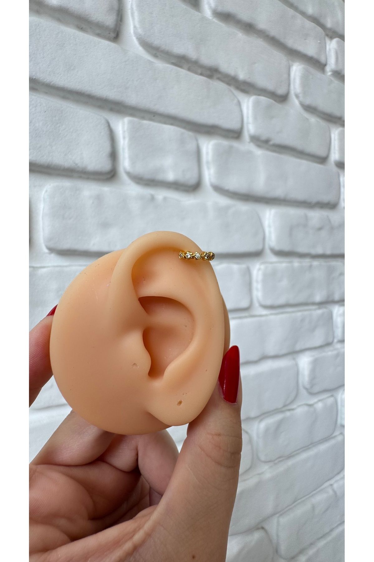 alysa jewelry Cerrahi Çelik yıldız detaylı halka Piercing 8mm