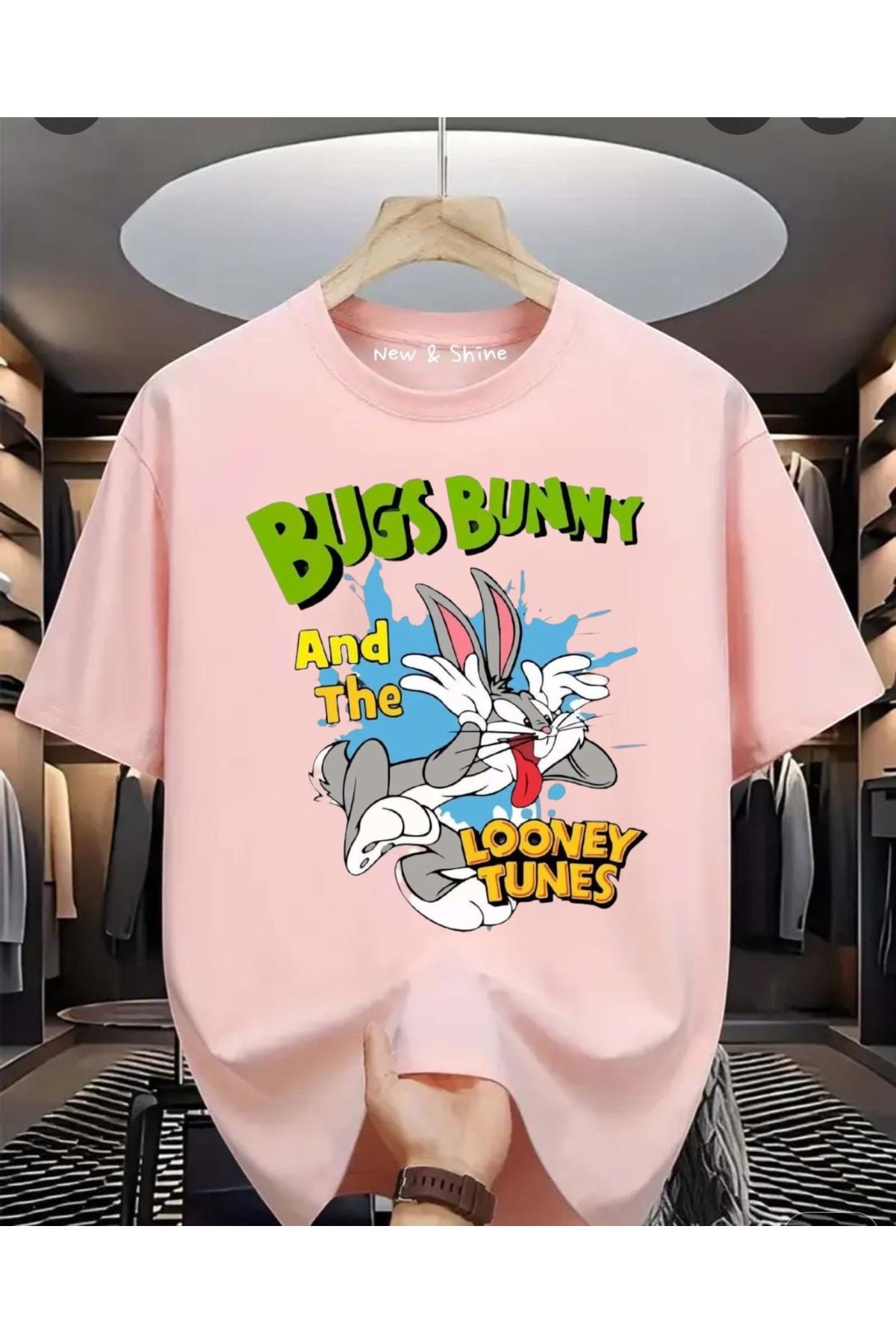 New Shine Bugs Bunny Baskılı Oversize T-Shirt