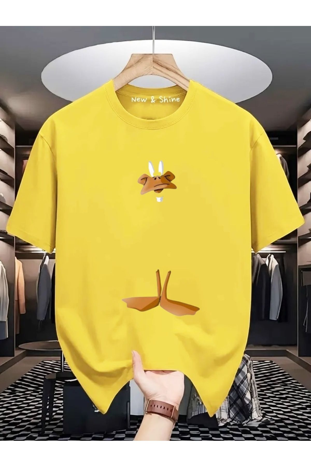 New Shine Duffy Duck Baskılı Oversize T-Shirt