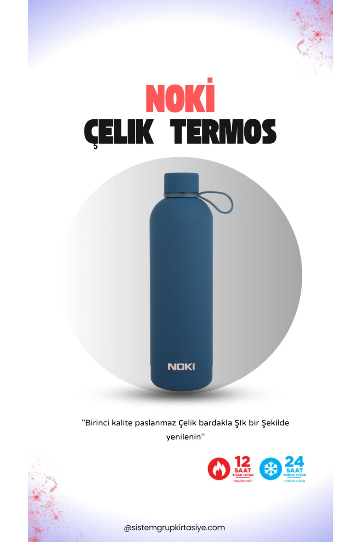 Noki Çift Katmanlı Paslanmaz Çelik Termos Bardak Kahve Çay Termosu 730 ml