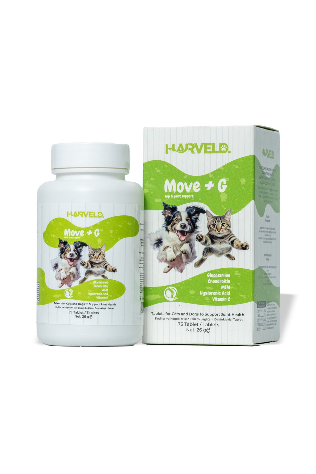 HARVELD Move G Kedi Köpek Eklem Sağlık Destekleyici Hareket Kabiliyeti Arttırıcı Vitamin Mineral Tablet
