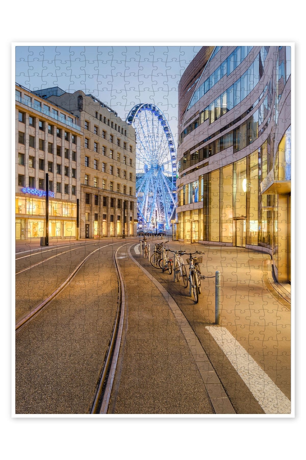 Jeronkarji Düsseldorf II'de Kö-Bogen 500 Parça Puzzle Yapboz Şehir Manzara Temalı Hobilik