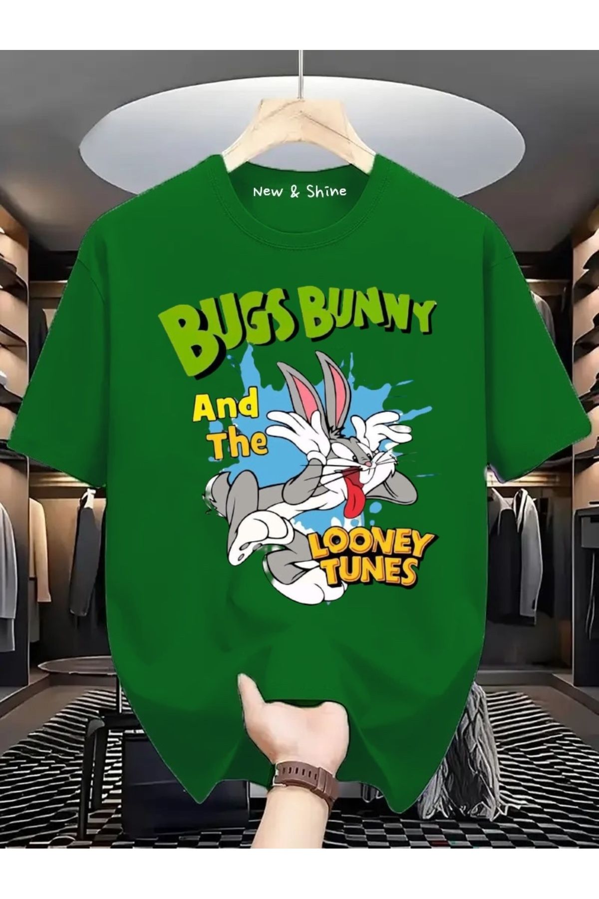 New Shine Bugs Bunny Baskılı Oversize T-Shirt