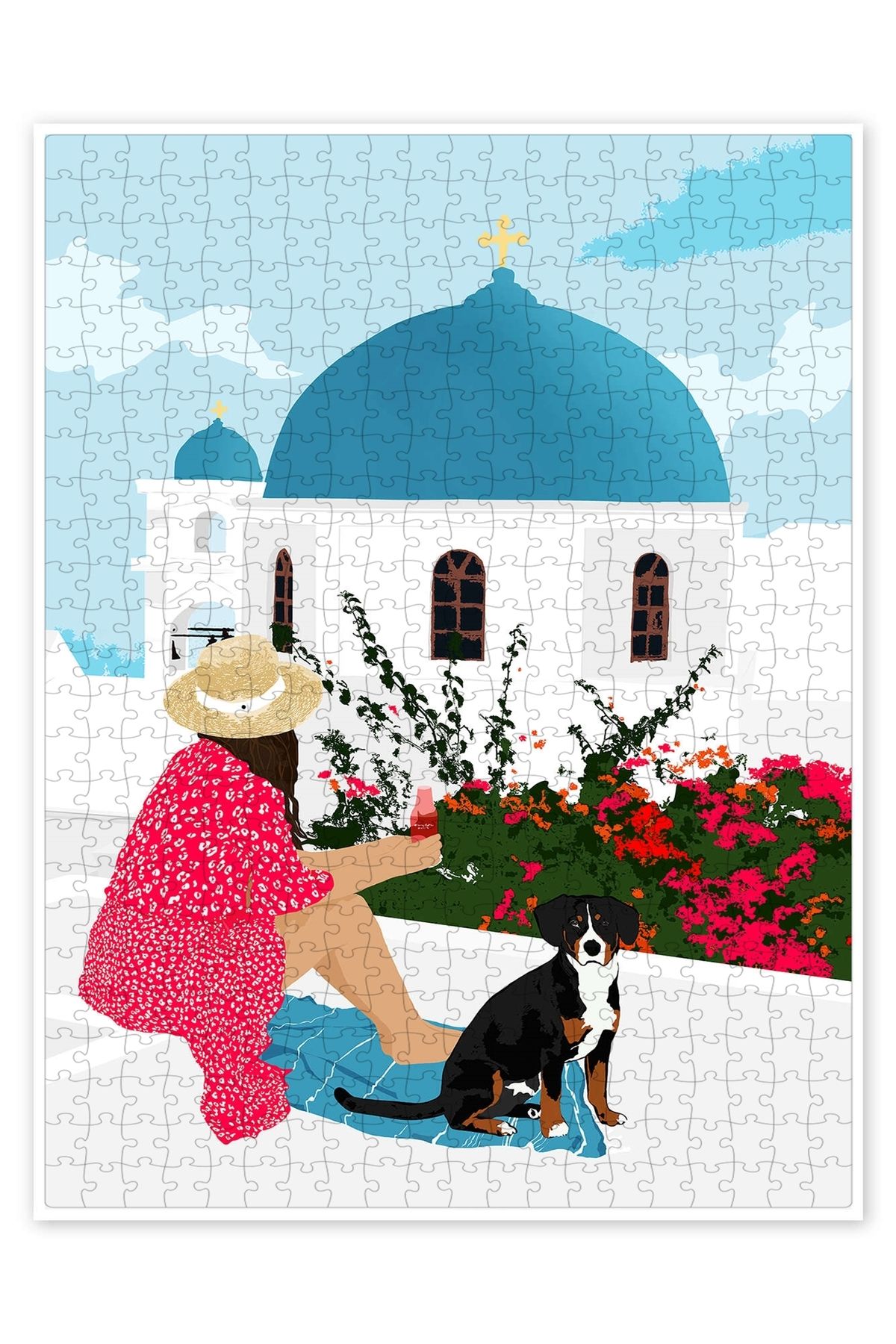 Jeronkarji Yunanistan Tatil 500 Parça Puzzle Yapboz Kedi Köpek Temalı Doğa ve Orman Hayvanları