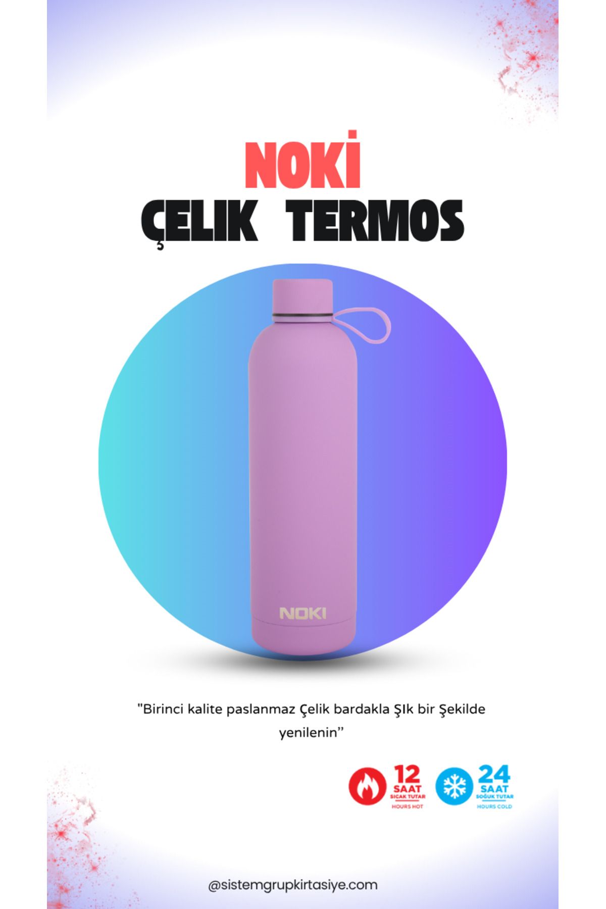 Noki Çift Katmanlı Paslanmaz Çelik Termos Bardak Kahve Çay Termosu 730 ml