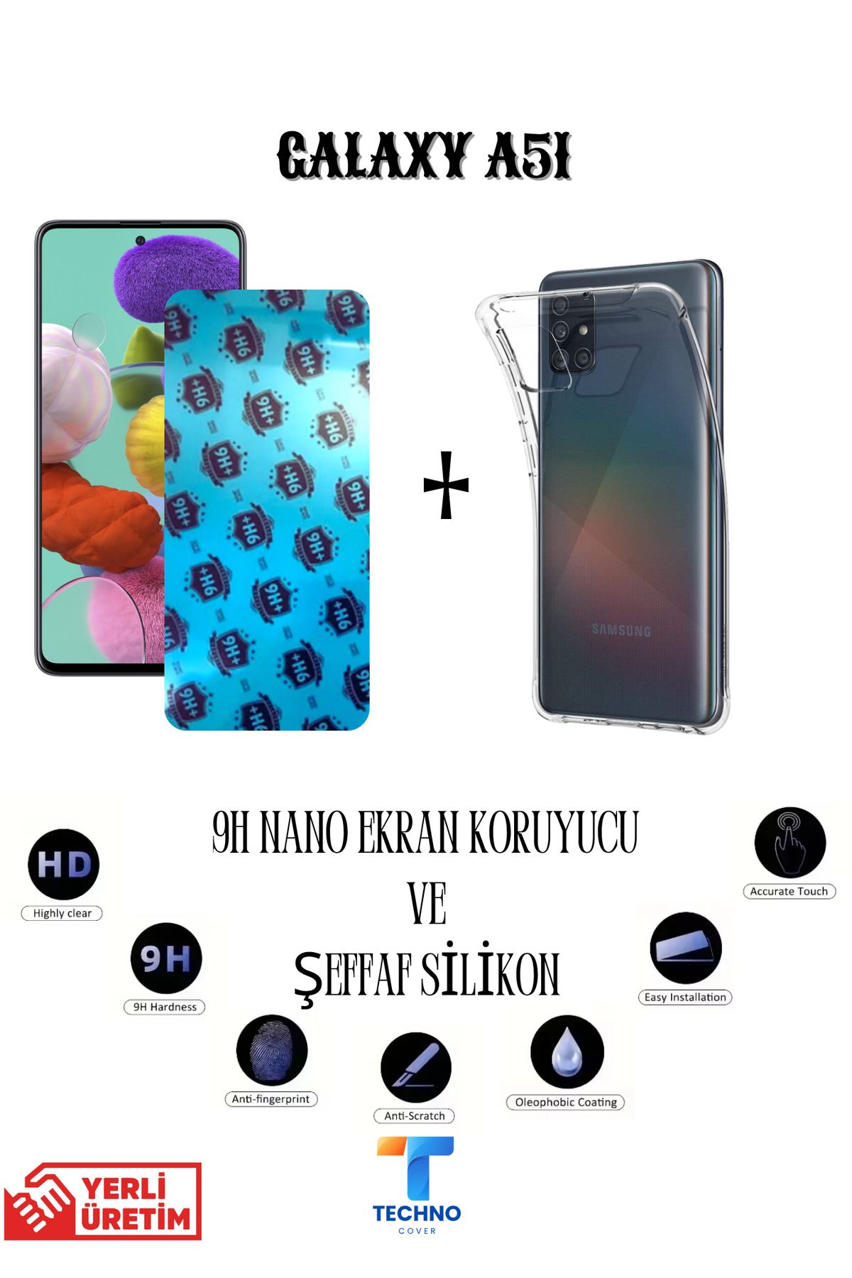 foxpower Samsung A51 Nano Ekran Koruyucu ve Şeffaf Kılıf 2li Avantajlı Paket
