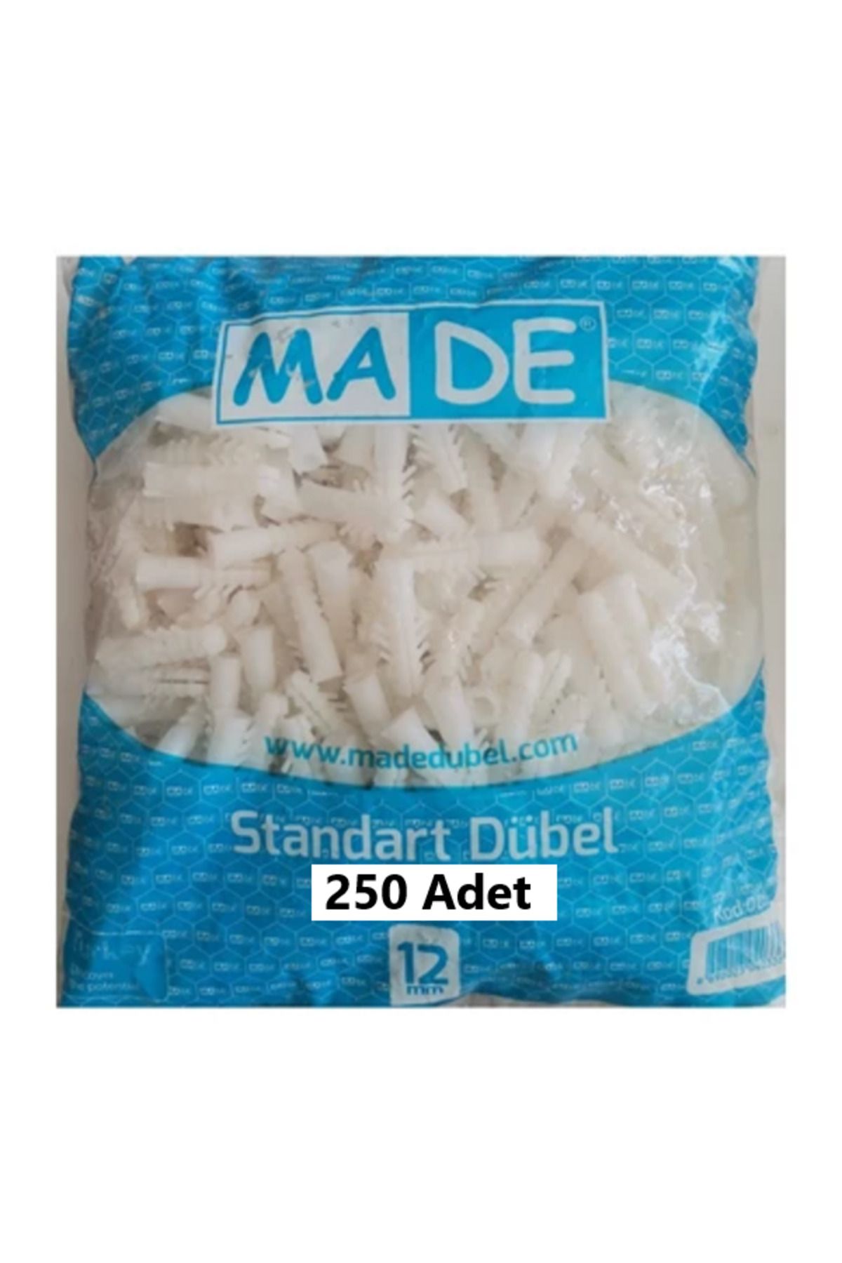 MADE Plastik Standart Dübel 12 Lik (250 Adet) 1 PAKET