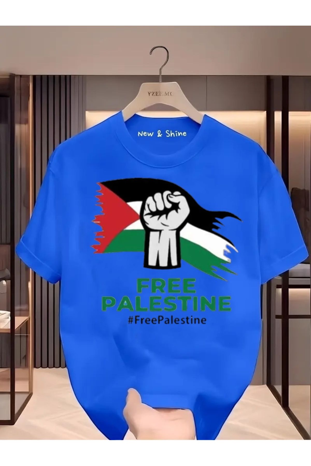 New Shine Free Filistin Baskılı Oversize T-Shirt